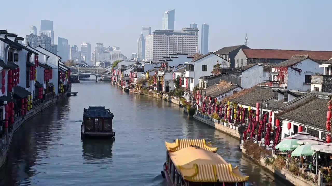 无锡清名桥古运河街区视频素材画面1