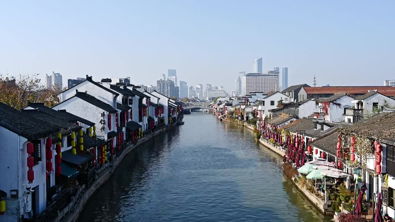 无锡清名桥古运河街区视频素材画面1