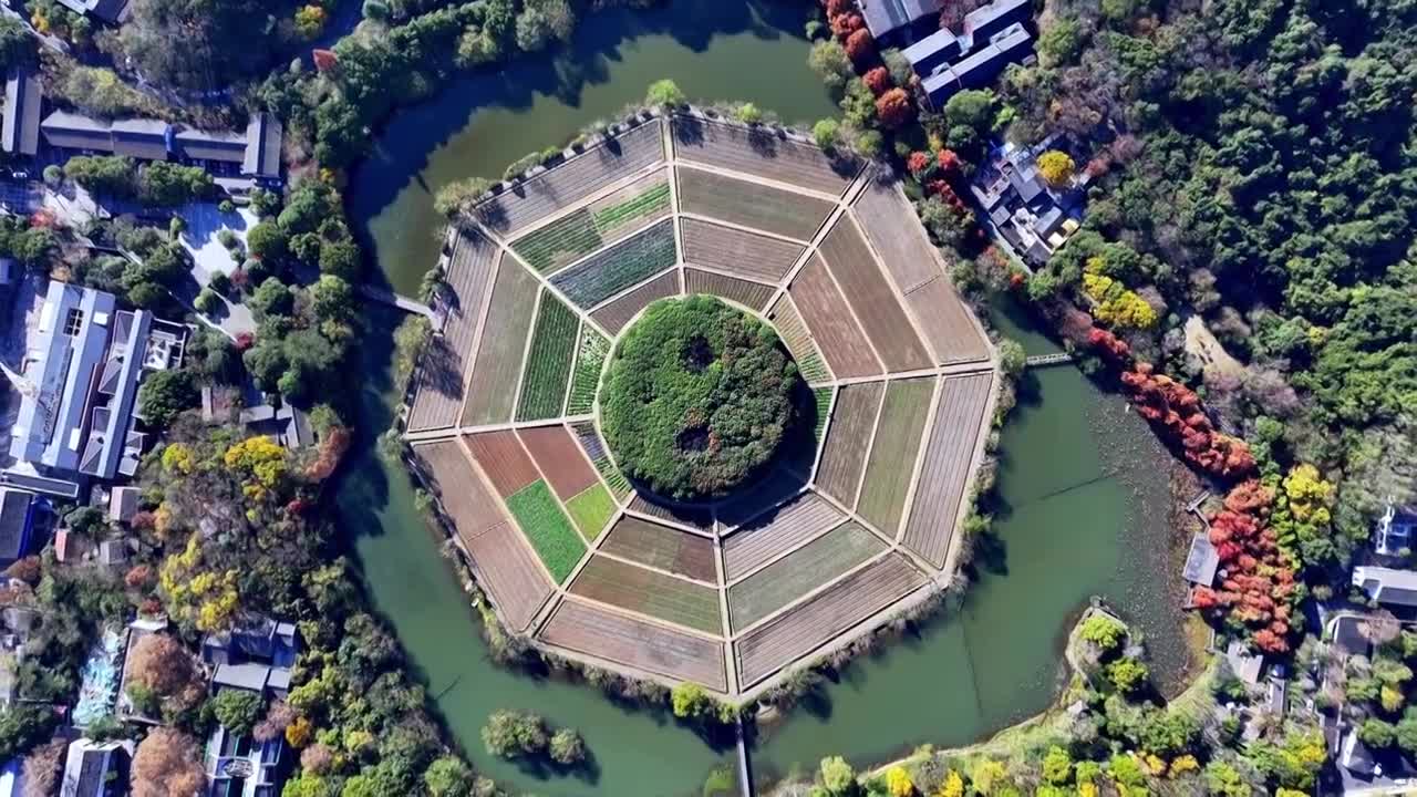 合集-浙江杭州西湖秋季航拍视频素材画面3
