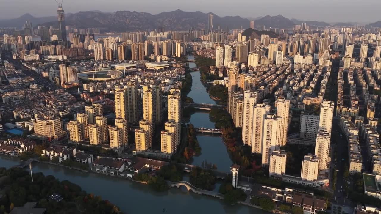 浙江温州城市航拍视频素材画面1