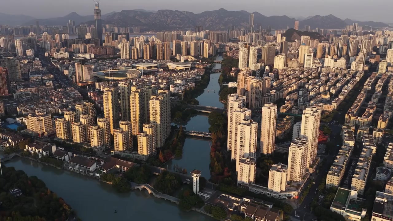 浙江温州城市航拍视频素材画面3