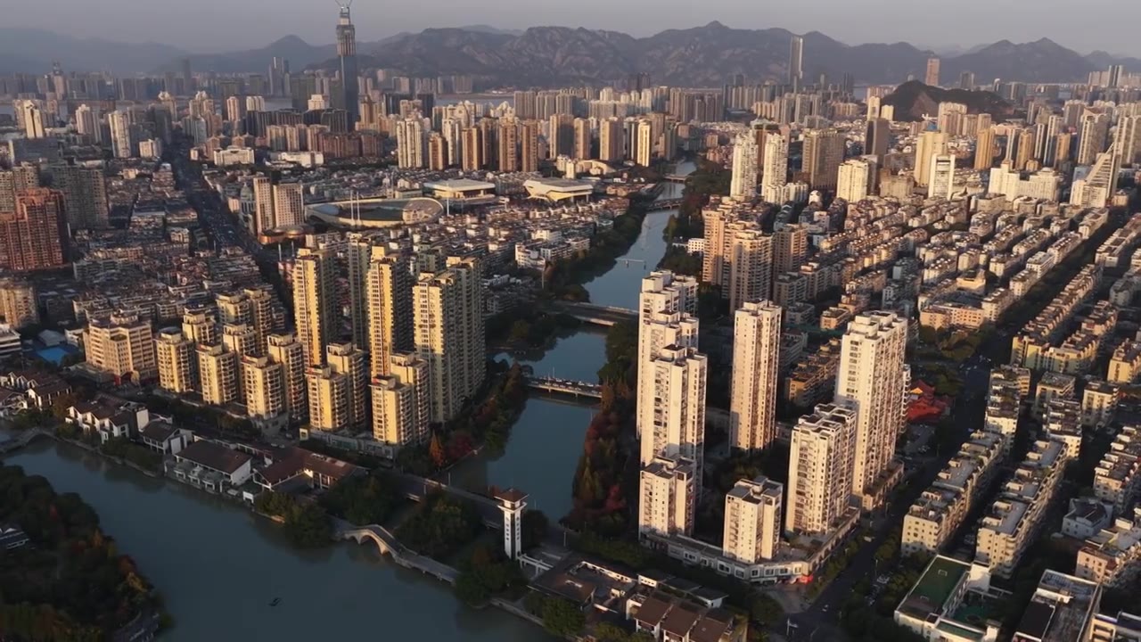 浙江温州城市航拍视频素材画面4