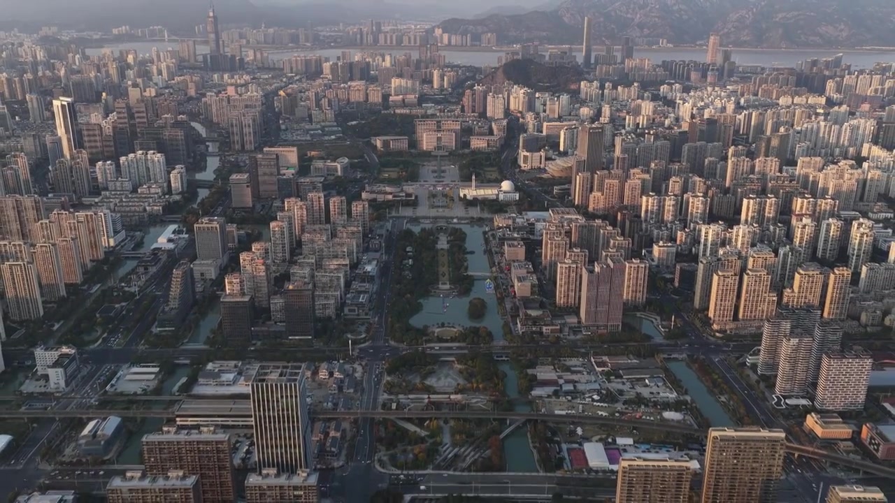 浙江温州城市航拍视频素材画面3