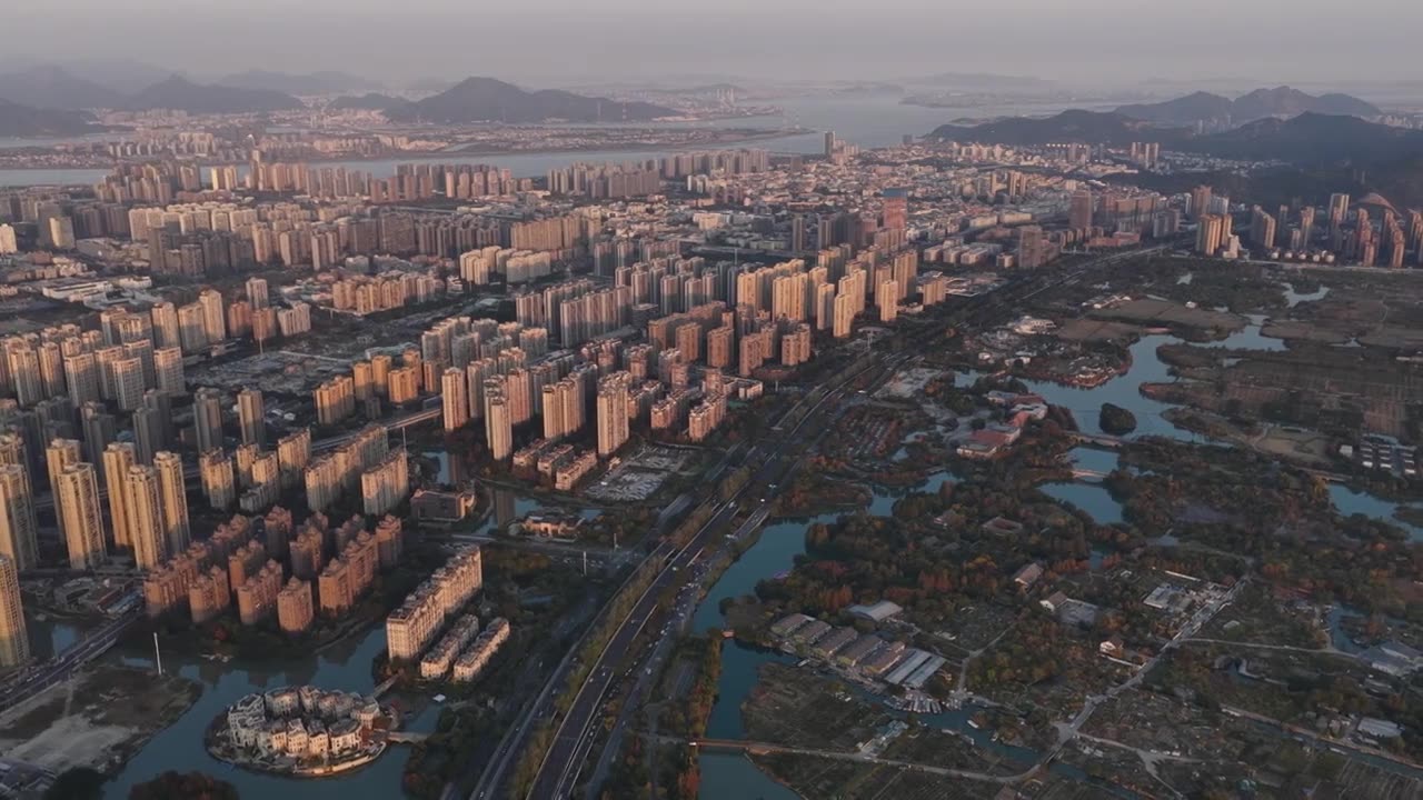 浙江温州城市航拍视频素材画面1
