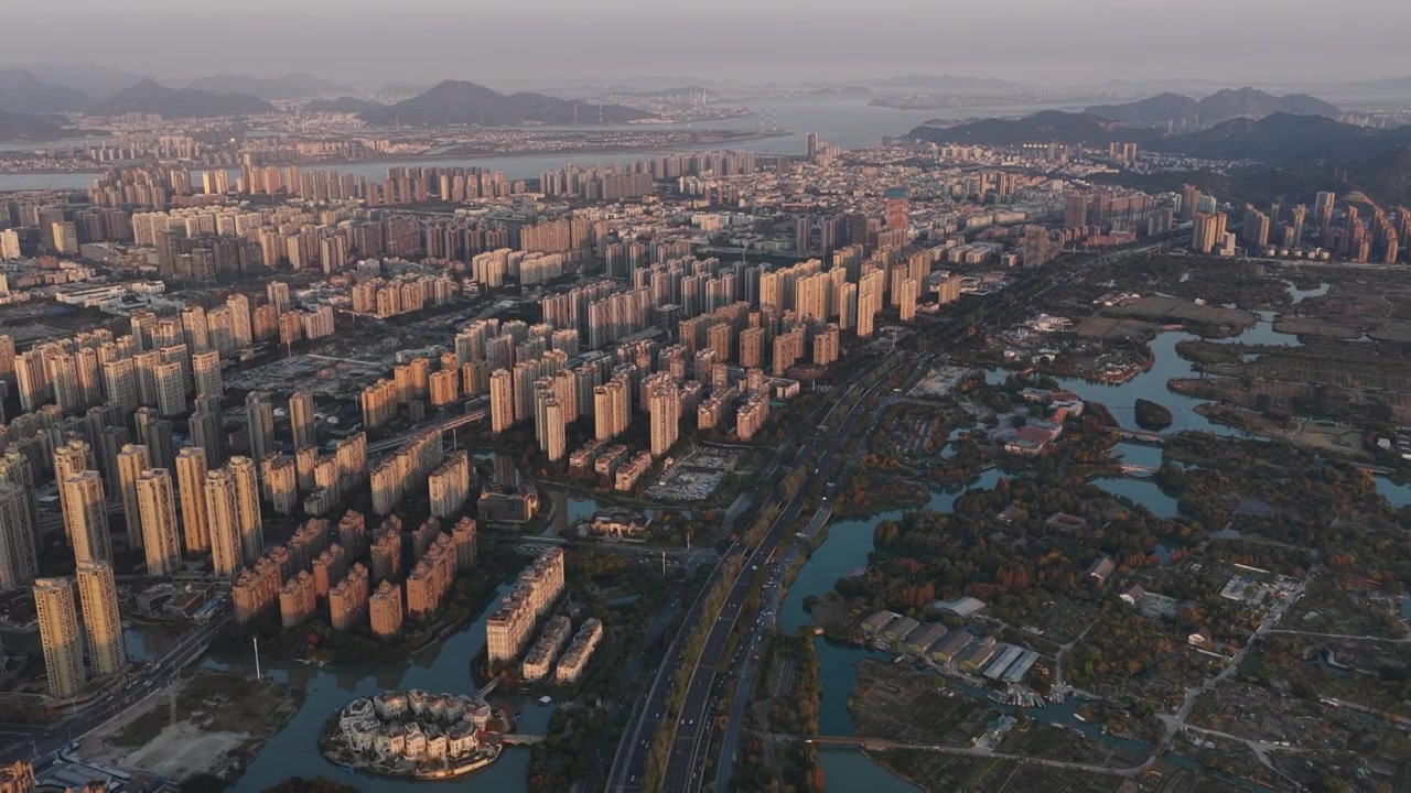 浙江温州城市航拍视频素材画面3
