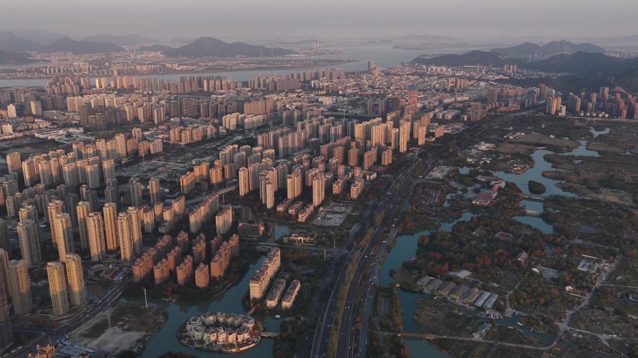 浙江温州城市航拍视频素材画面4