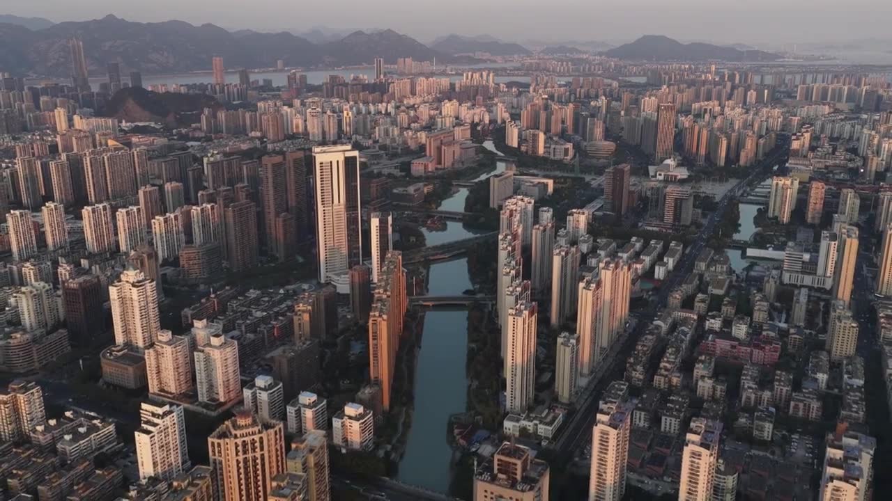 浙江温州城市航拍视频素材画面1