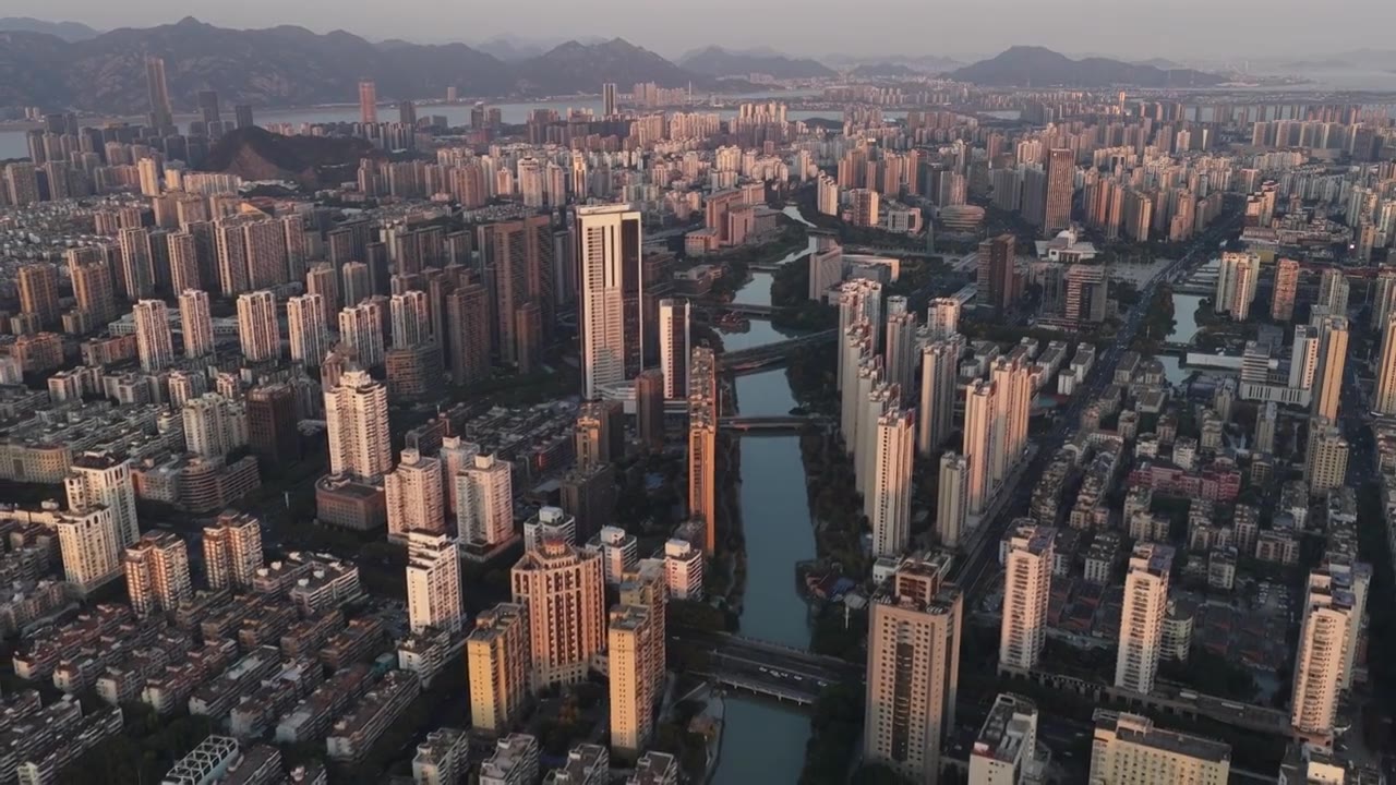 浙江温州城市航拍视频素材画面4