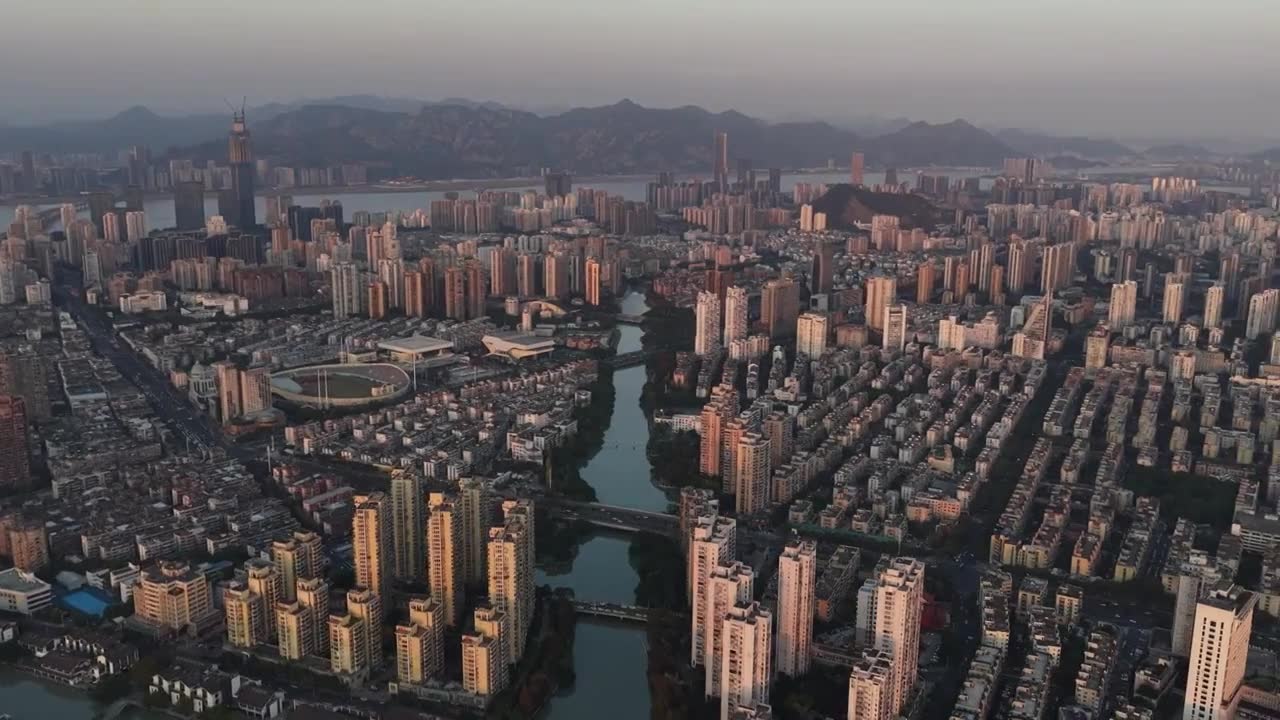 浙江温州城市航拍视频素材画面1