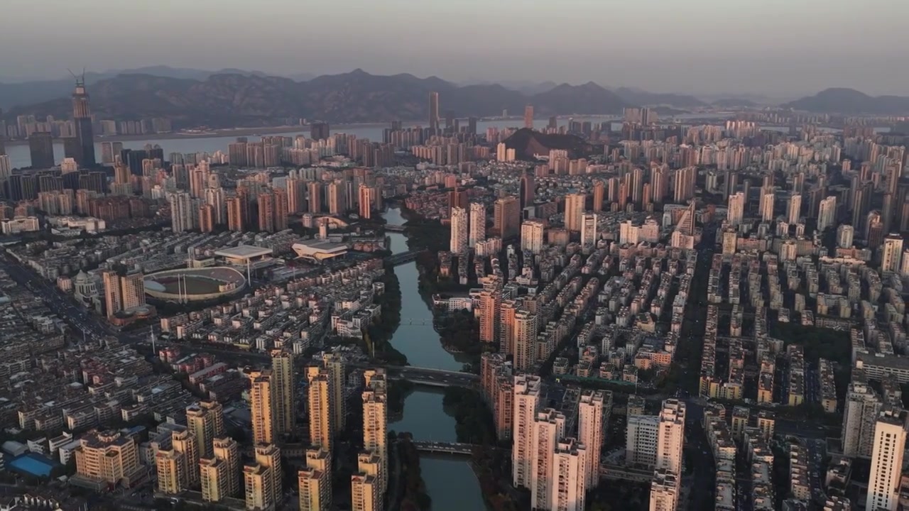 浙江温州城市航拍视频素材画面3