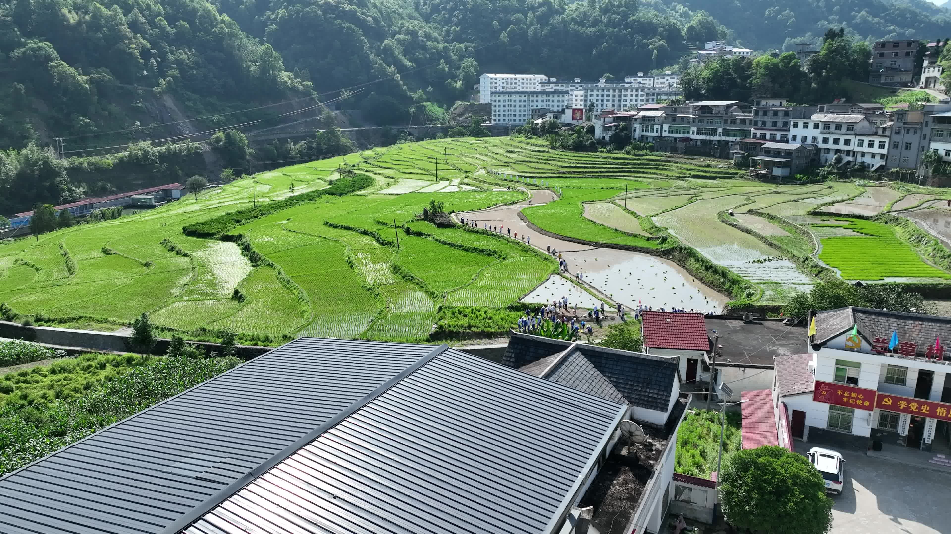 高清紫阳县高桥镇乡村航拍视频素材画面4