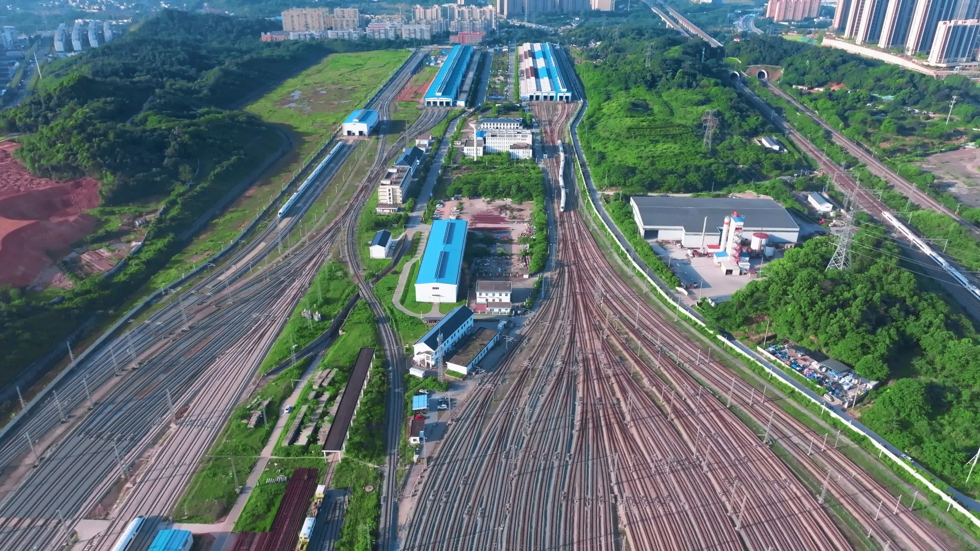 长沙高铁南站（高铁一体化维修基地）视频素材画面1