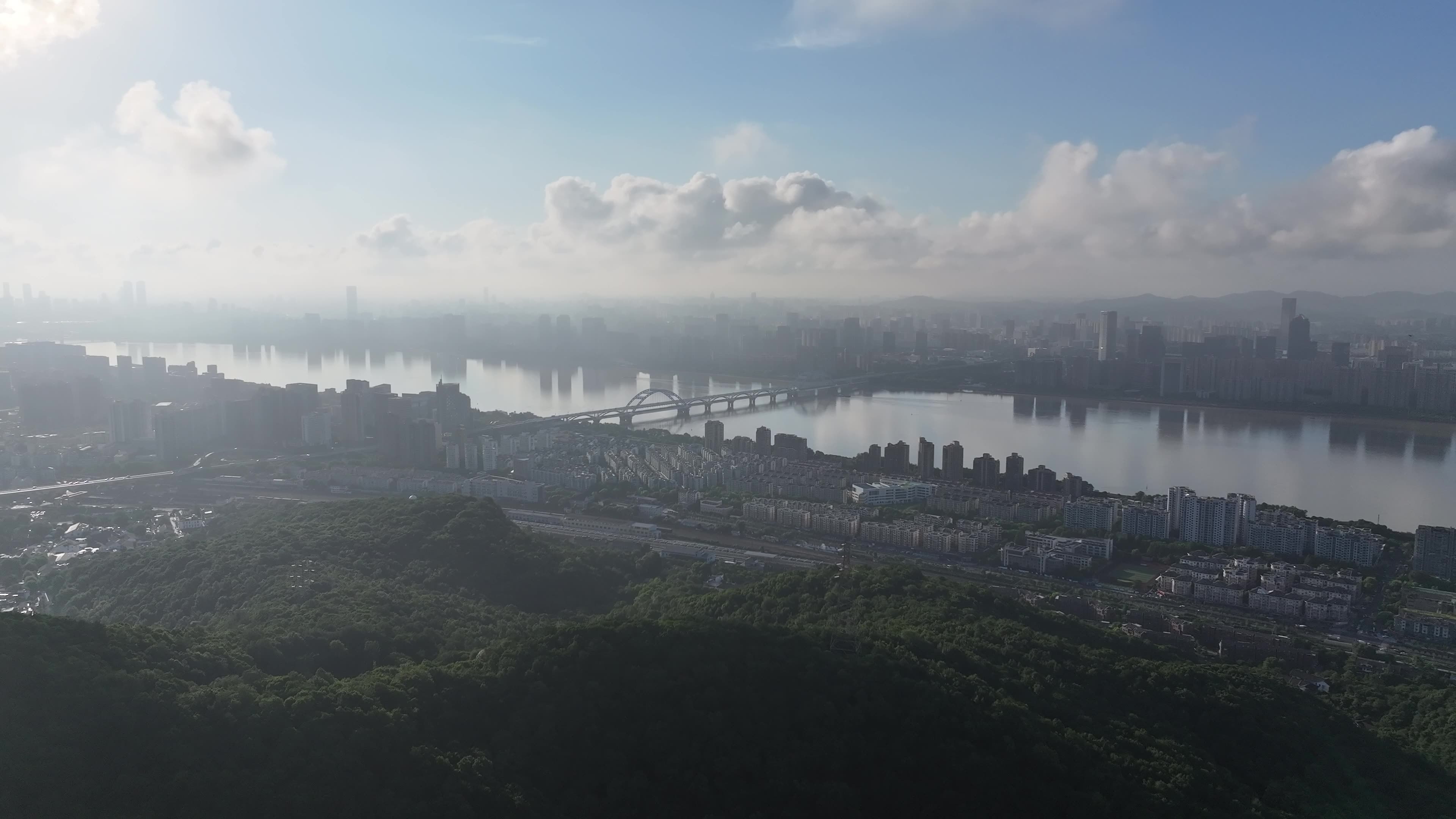 浙江杭州西湖八卦田全景航拍4k视频素材画面1