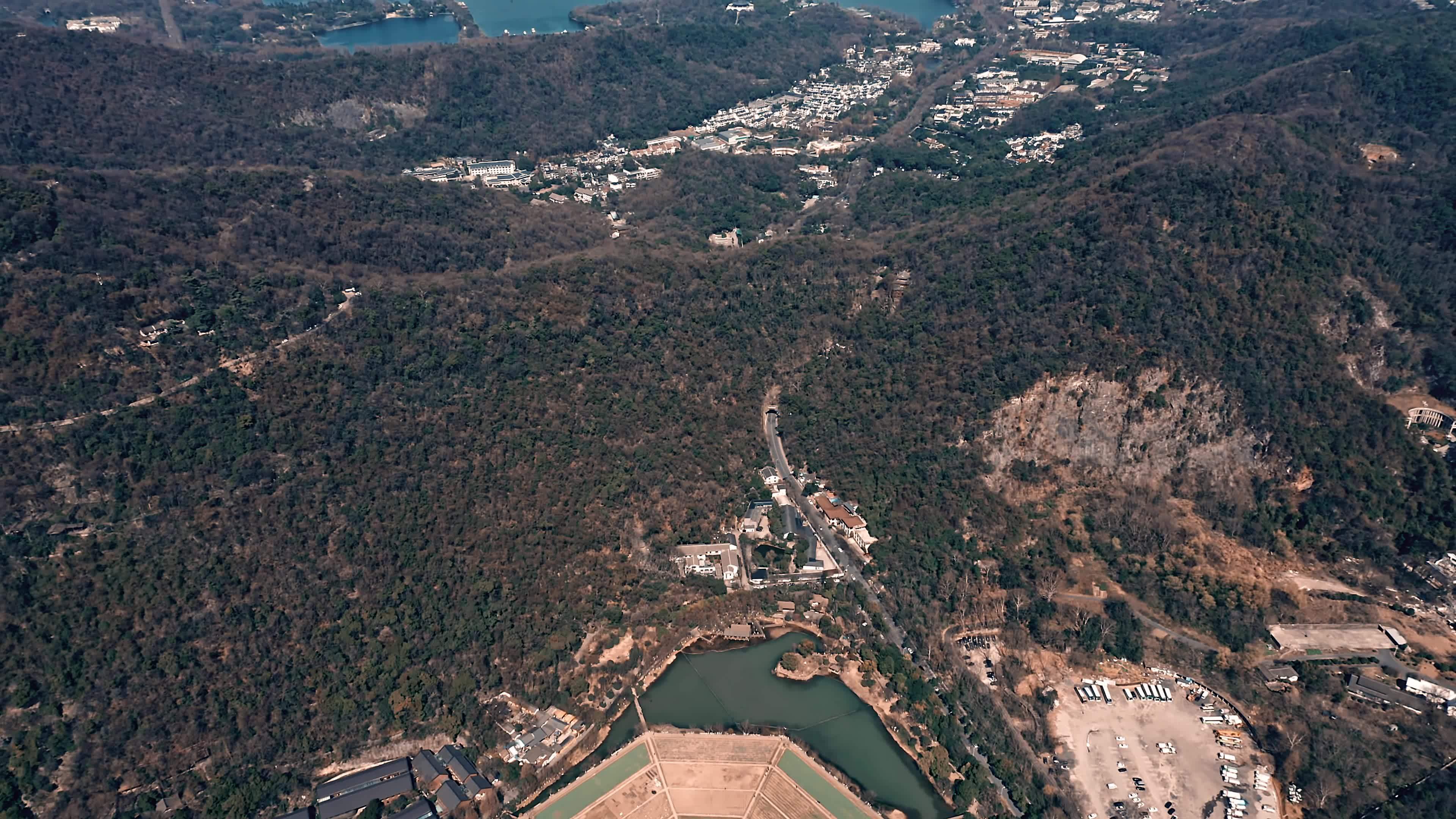 杭州八卦田景区4k航拍视频素材画面1
