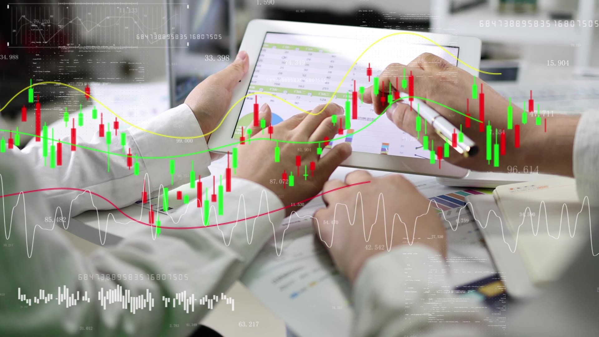 商务金融股票财务报表分析视频素材画面2