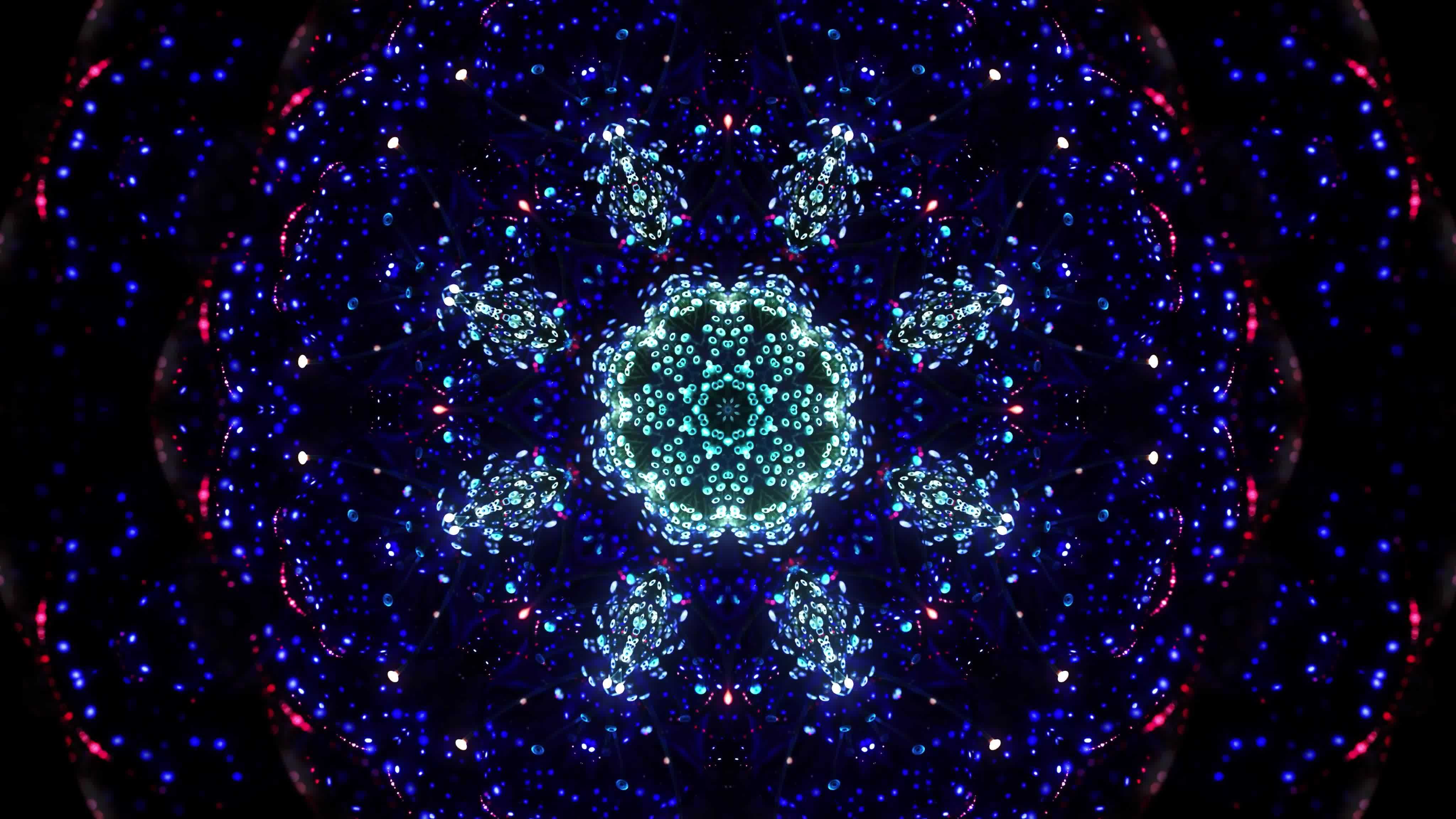 舞台led粒子花朵背景视频素材画面1