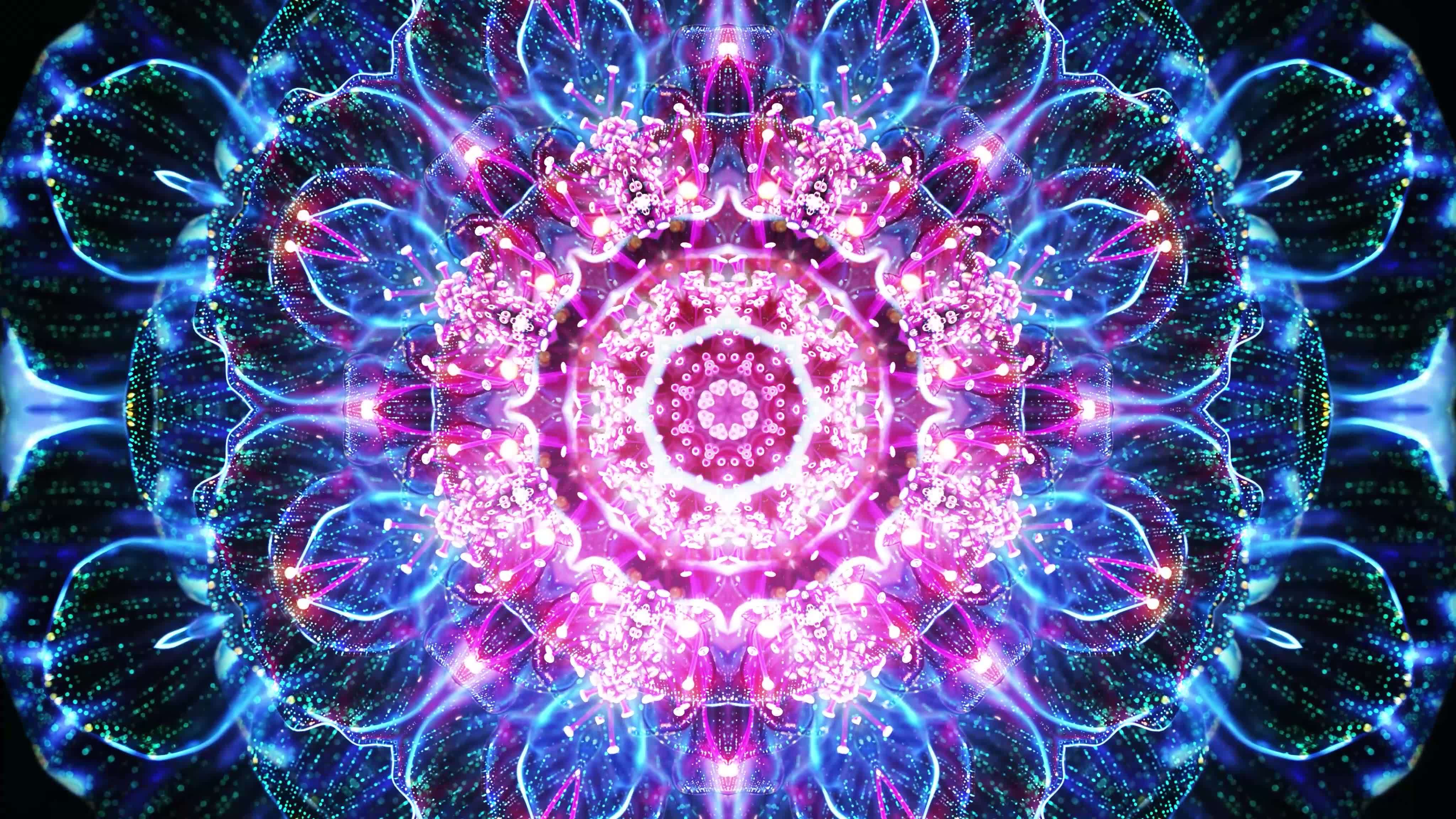 舞台led粒子花朵背景视频素材画面3