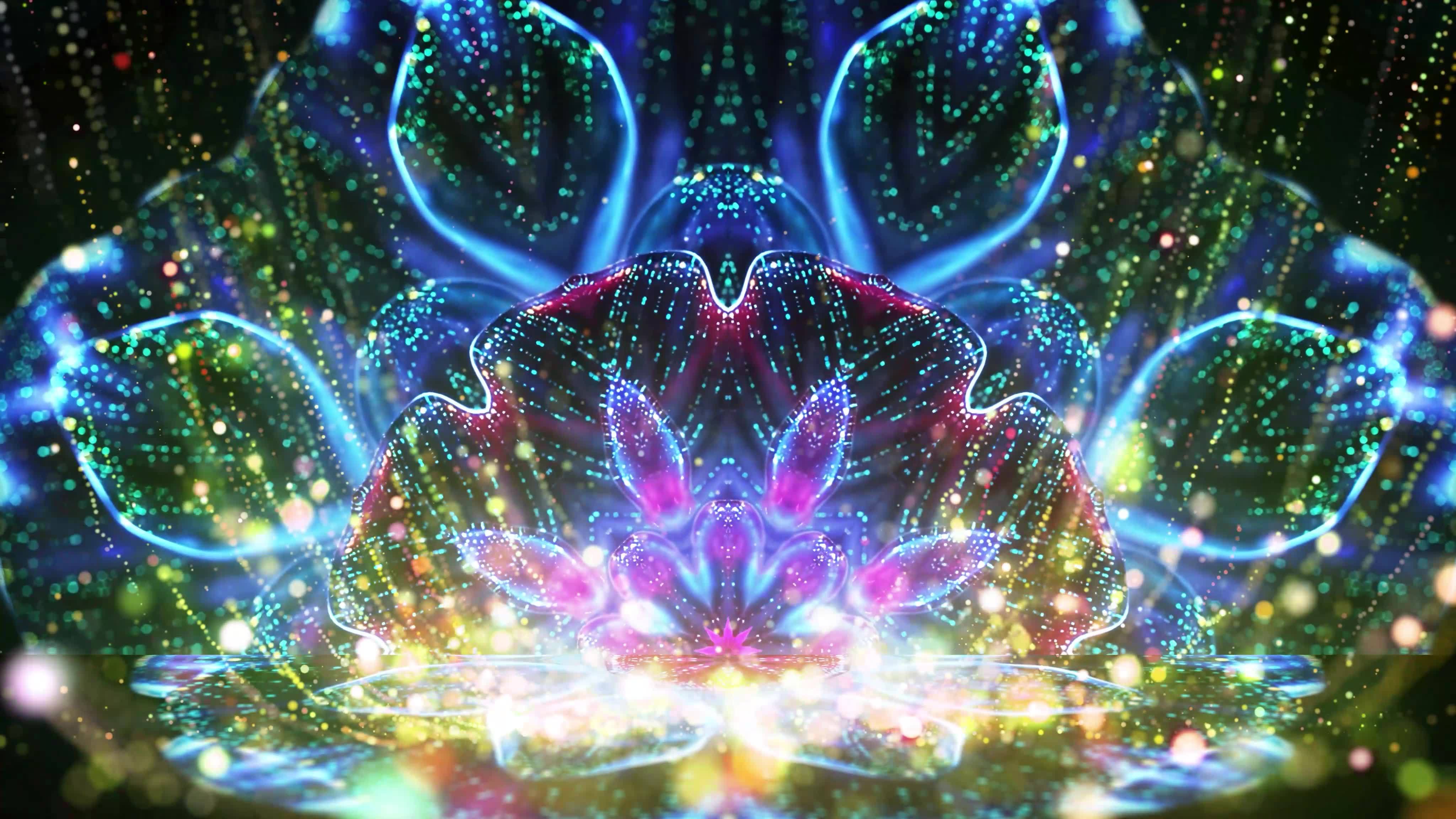 粒子花朵背景舞台背景视频素材画面4