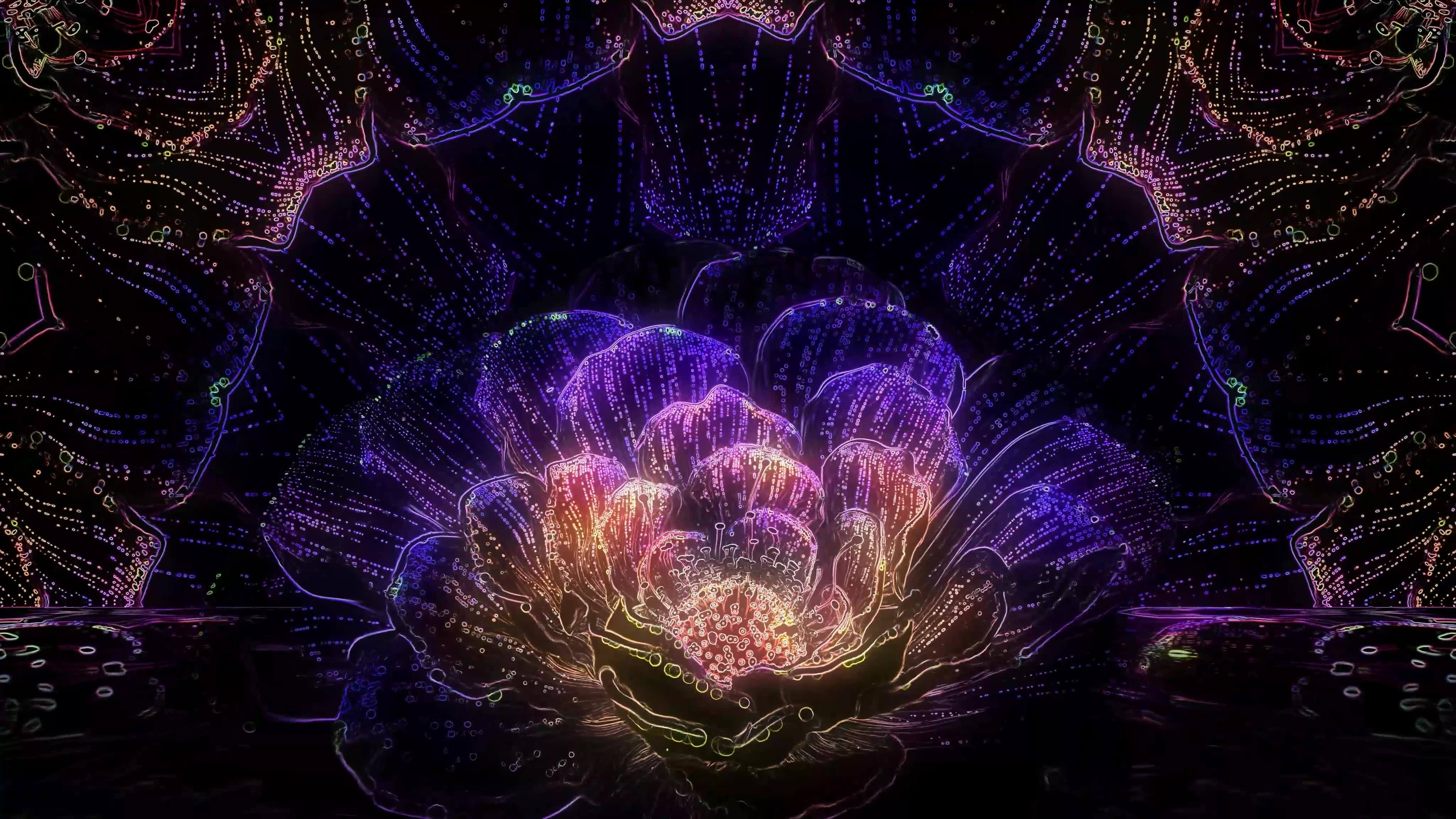粒子花朵舞台背景视频素材画面3
