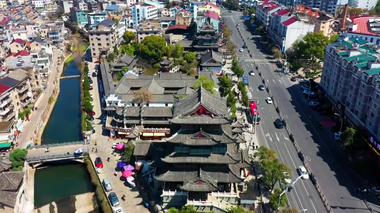 浙江天台，天台山风光，赤城街道济公故居，合集视频素材画面3
