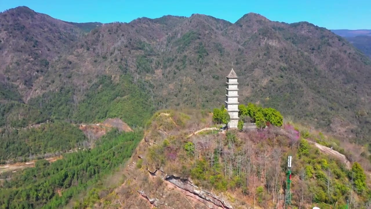 浙江天台，天台山风光，赤城山紫荆花，合集视频素材画面3