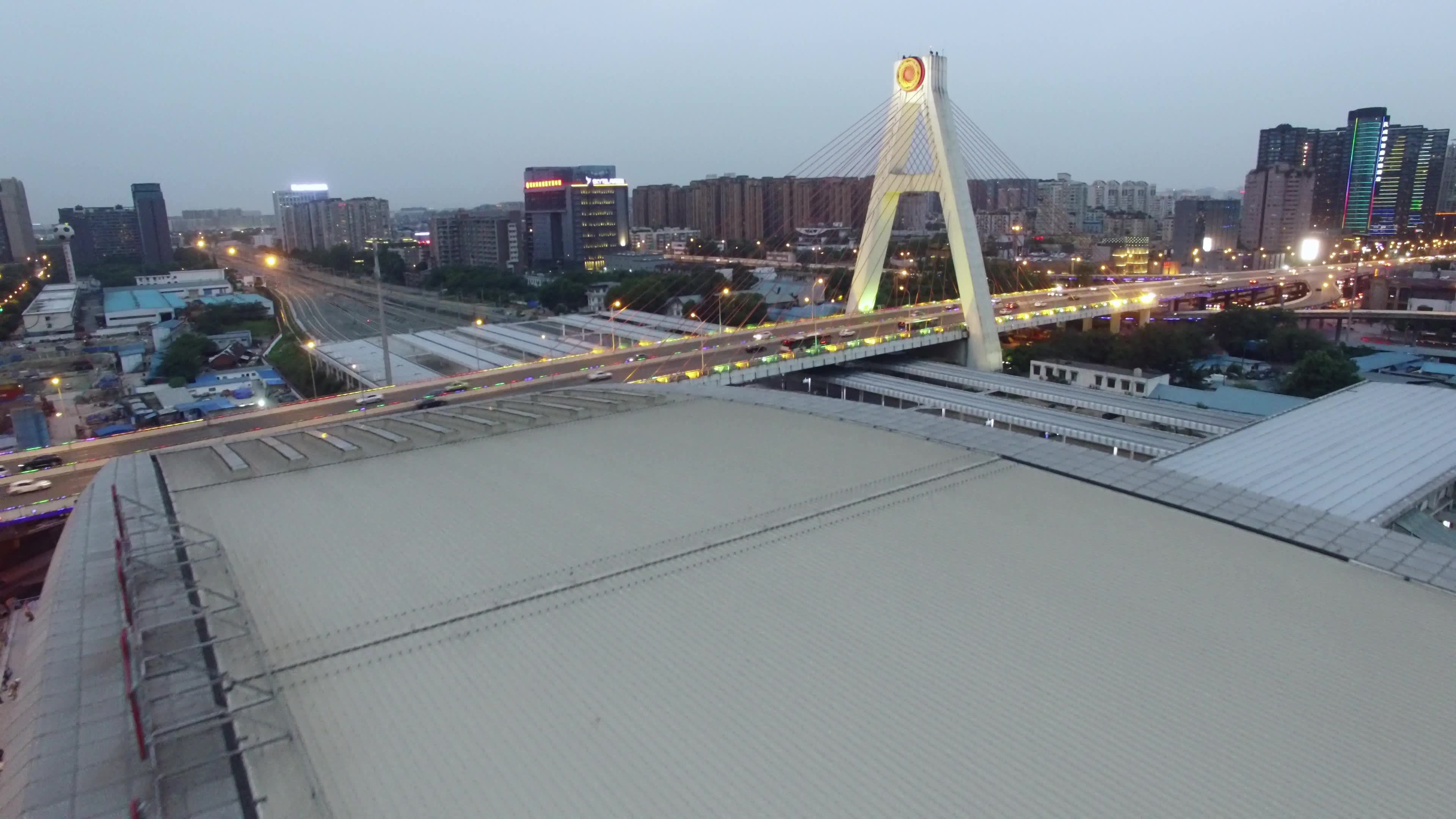 成都市天府立交桥夜景航拍素材视频素材画面4