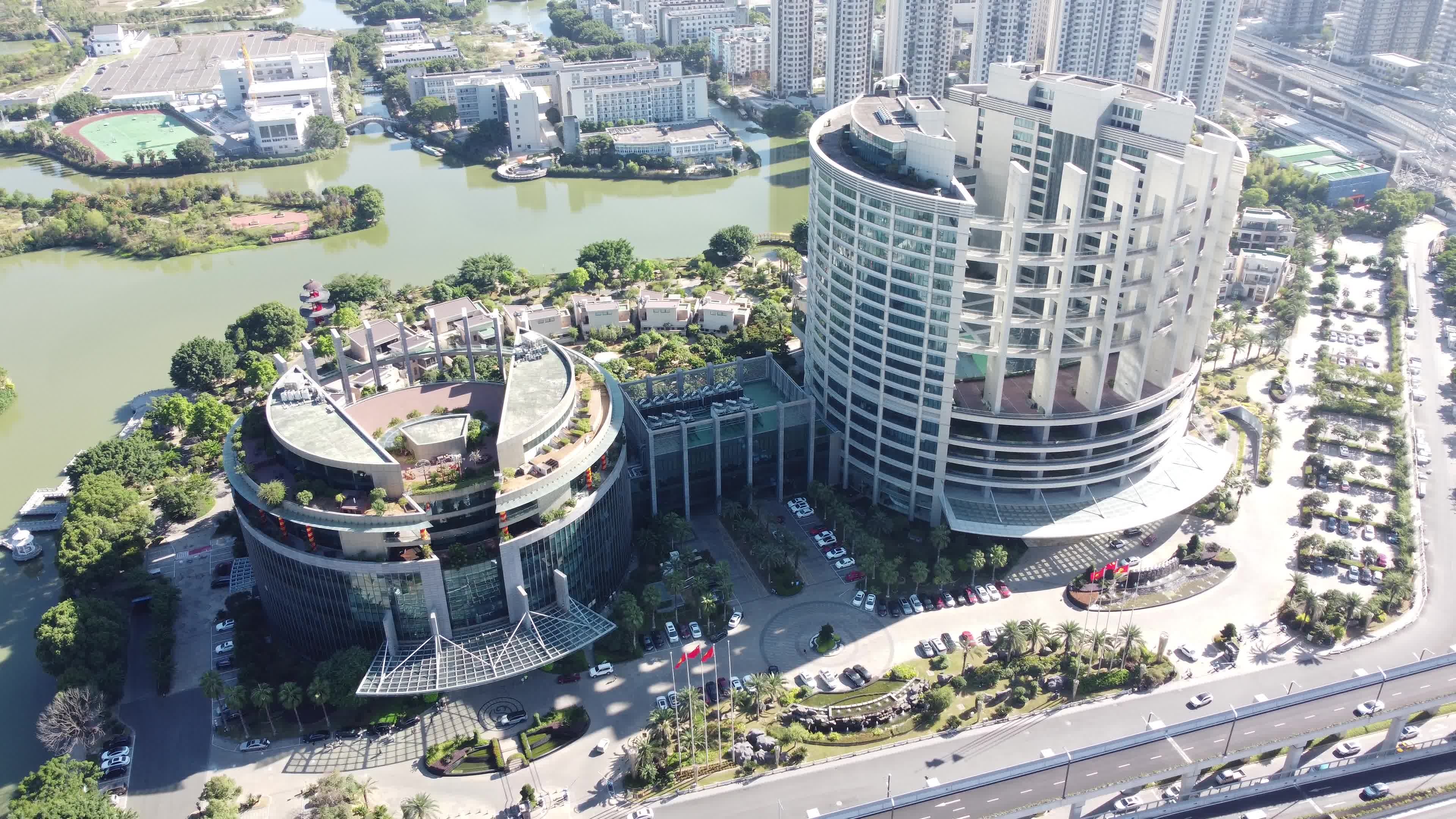 温州阿外楼酒店环绕航拍视频素材画面1