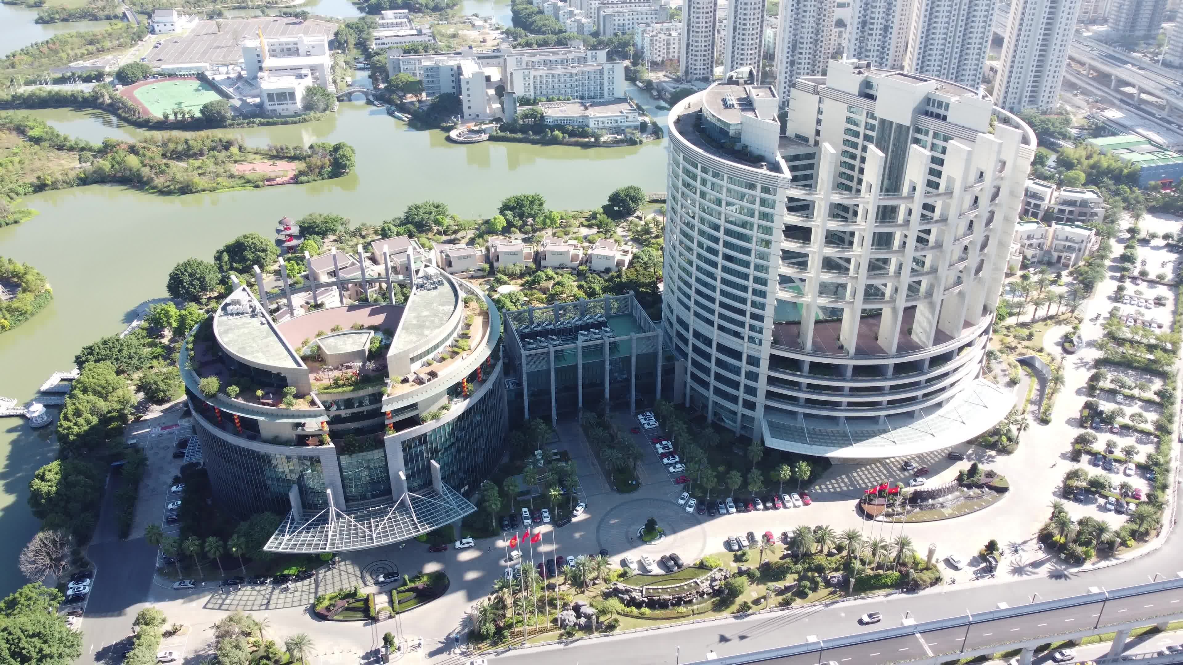 温州阿外楼酒店环绕航拍视频素材画面2