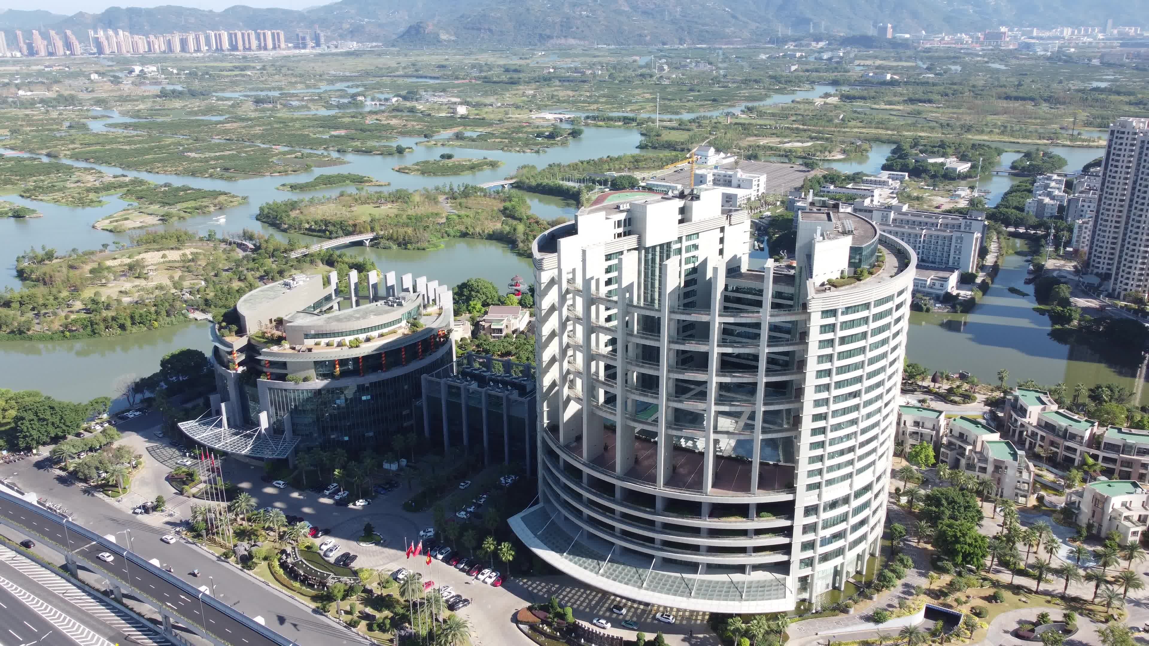 温州阿外楼酒店外景航拍 婚礼 活动视频素材画面1