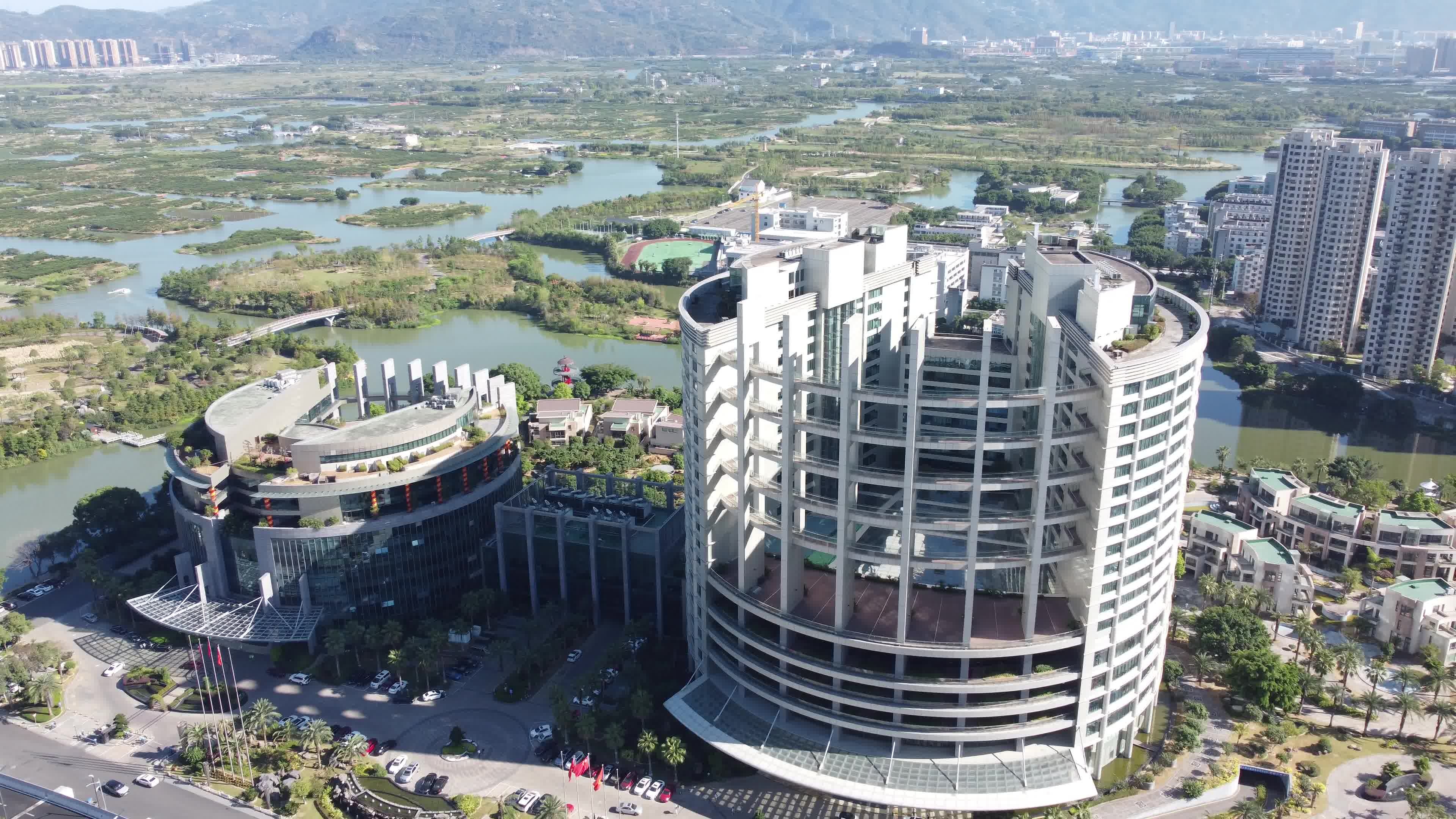 温州阿外楼酒店外景航拍 婚礼 活动视频素材画面3