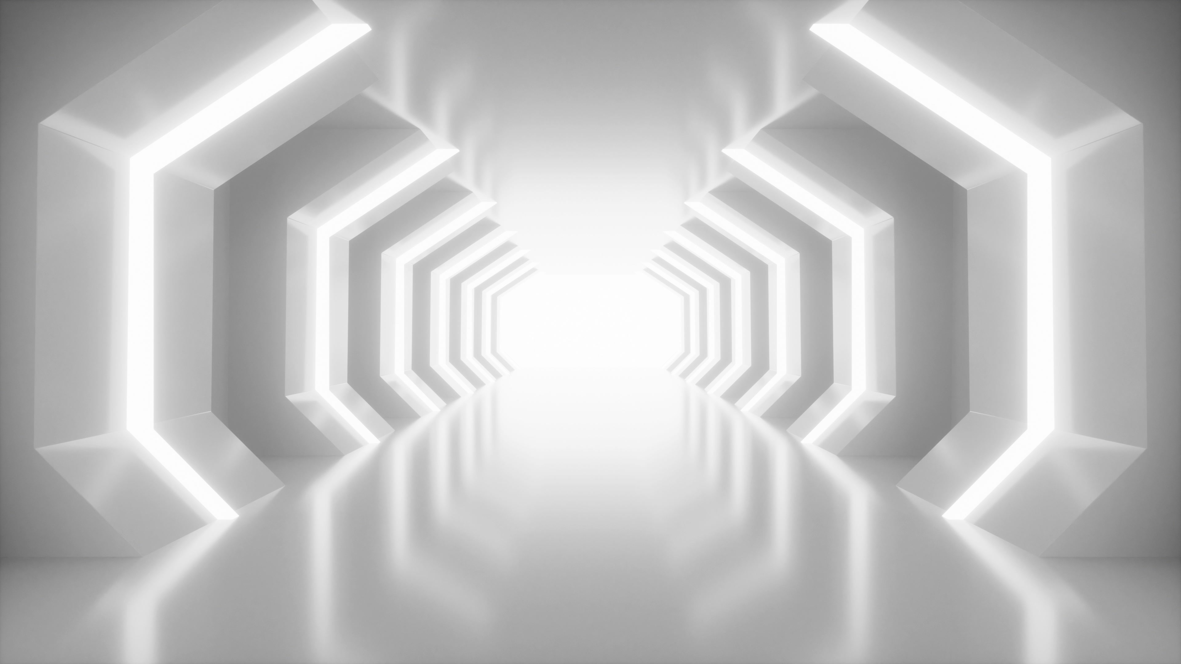 白色未来感隧道3D渲染视频素材画面2