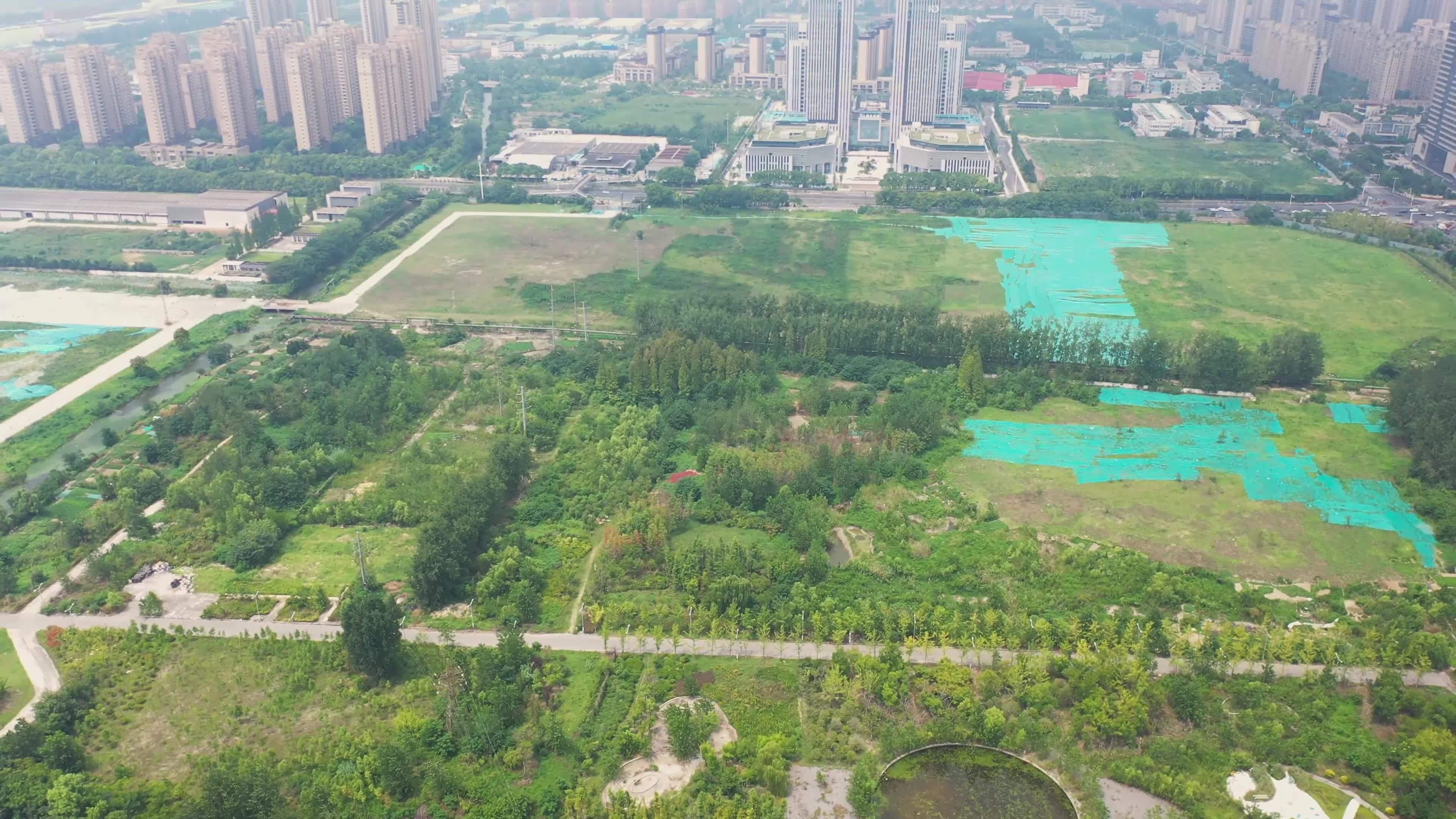 杭州大运河博物馆及周边城市景观航拍视频素材画面3