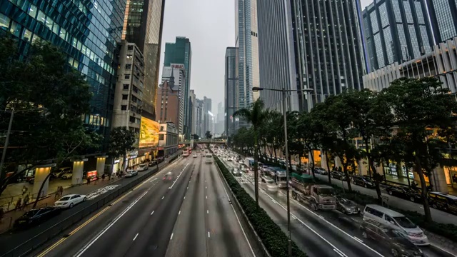 中国香港城市景观延时摄影视频素材