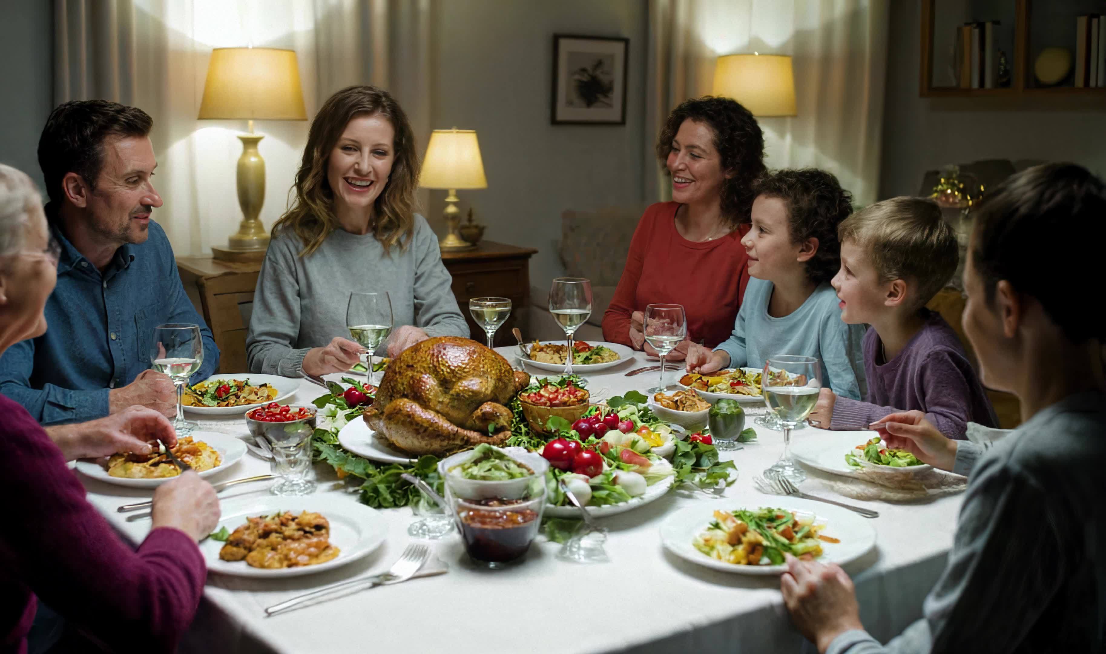 家庭团圆聚餐时刻视频素材画面1