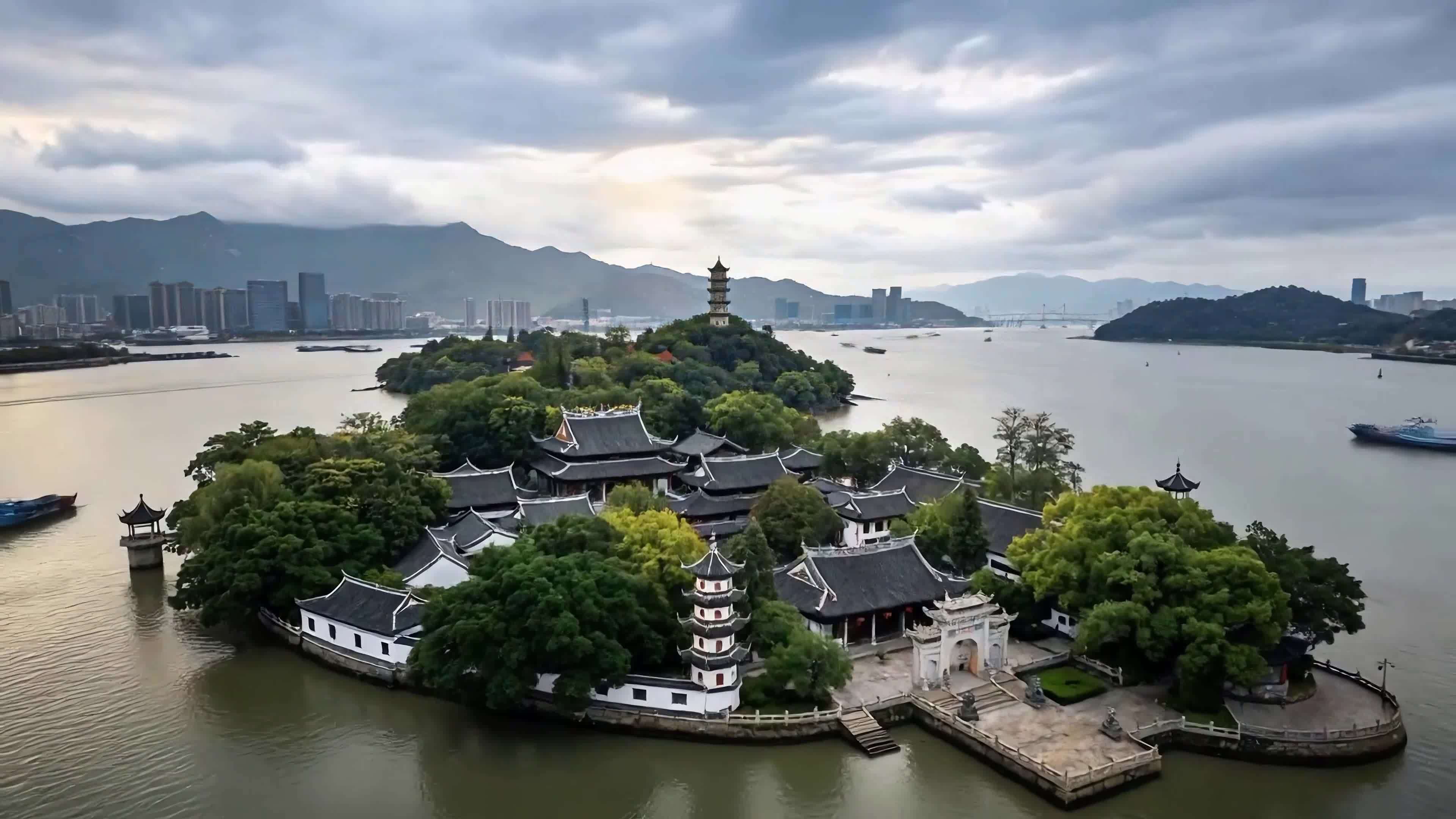 温州城市风光延时摄影视频素材画面4