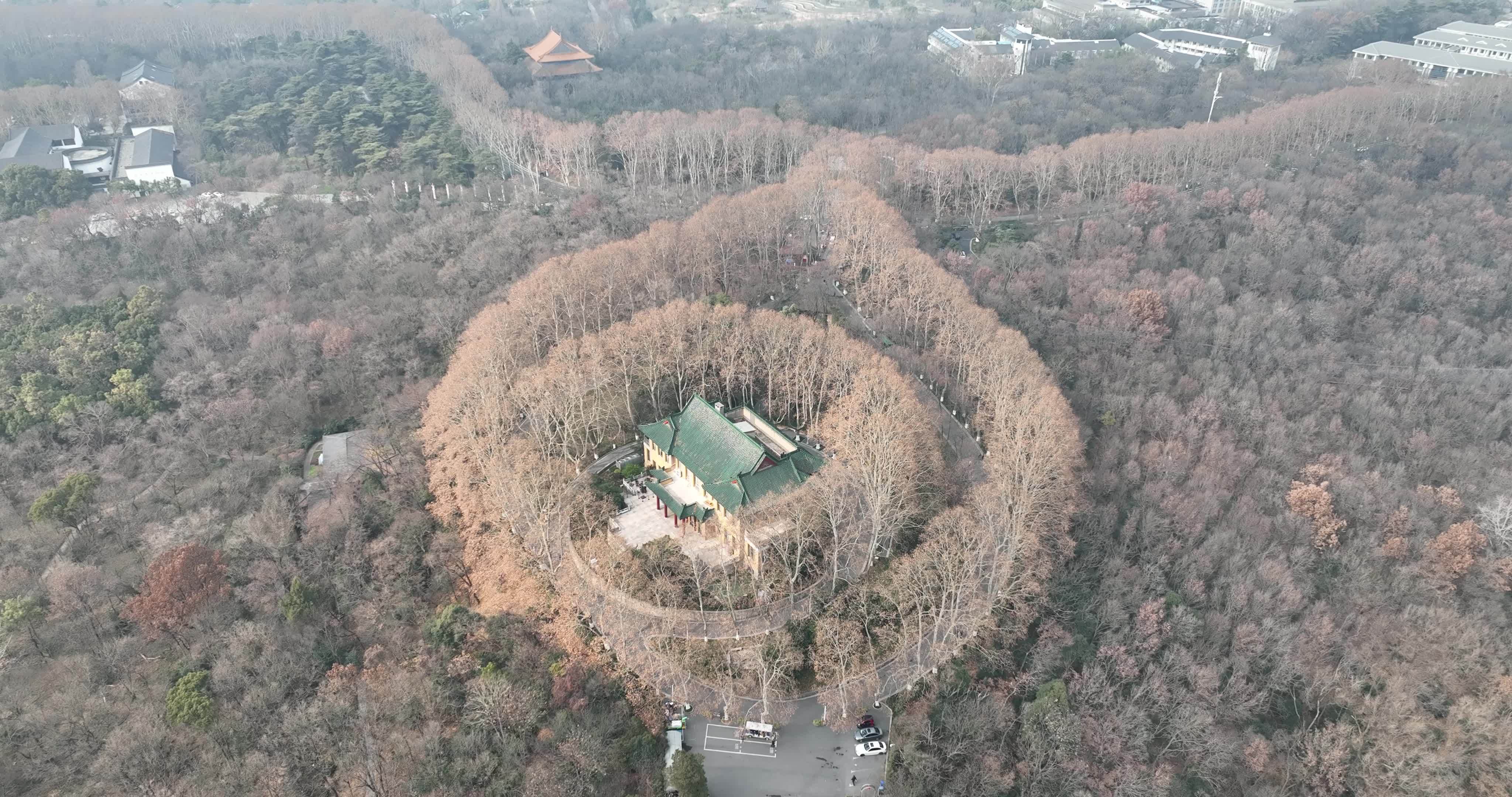 南京美龄宫航拍视频素材画面2