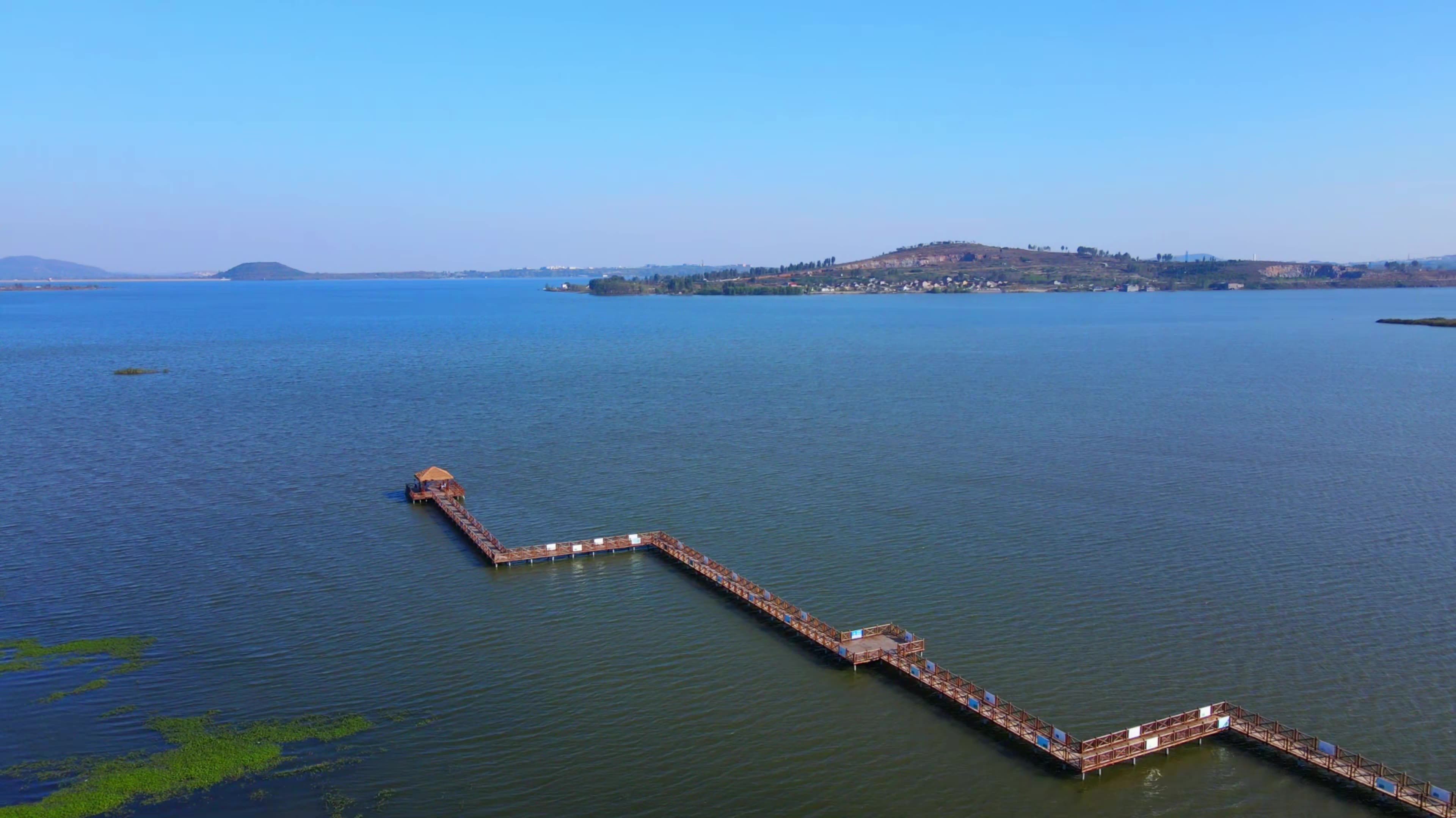 兰陵县会宝岭水库 会宝湖 湖景 自然风光视频素材画面4
