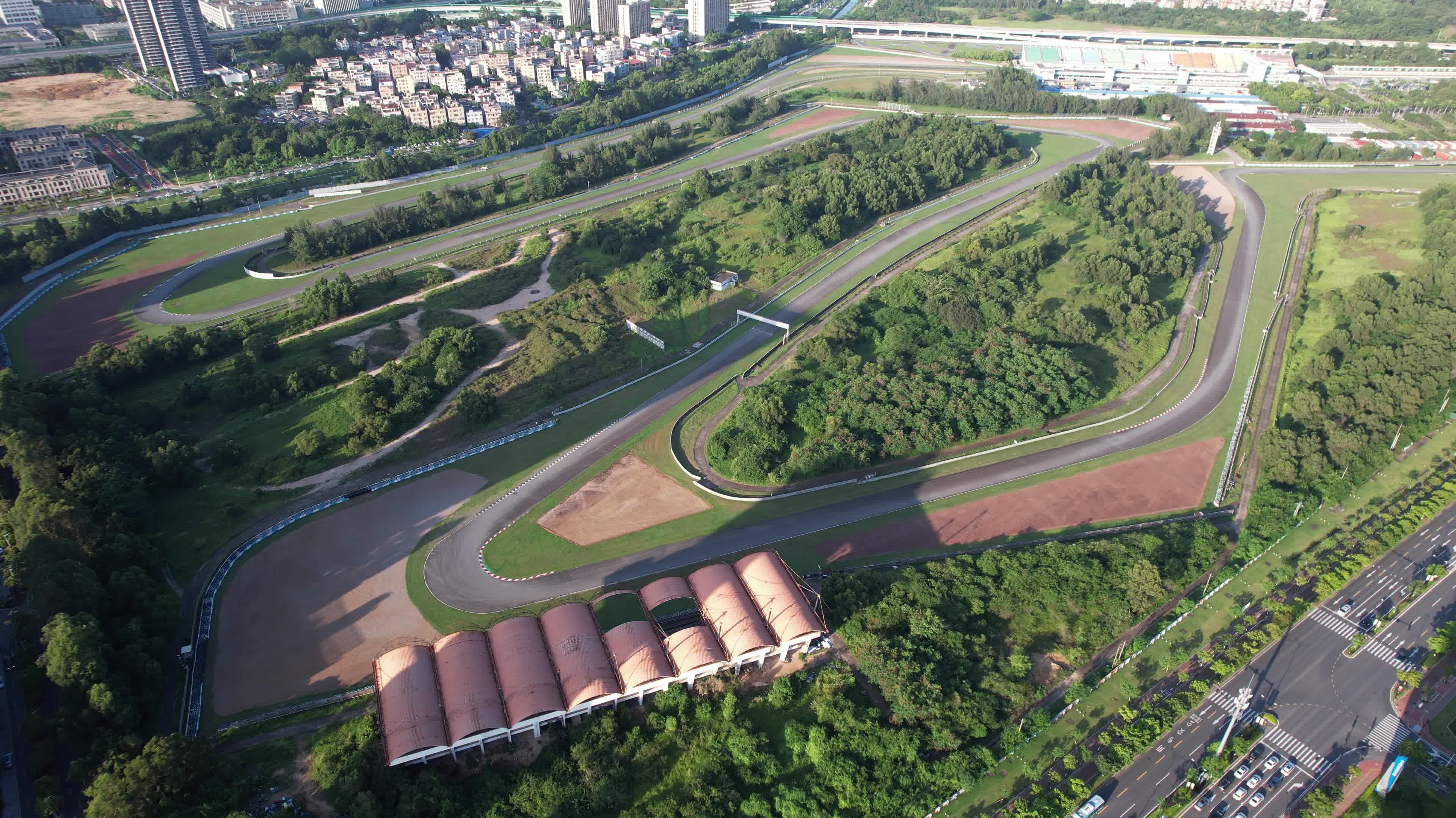 珠海国际赛车场4K大景航拍视频素材画面1