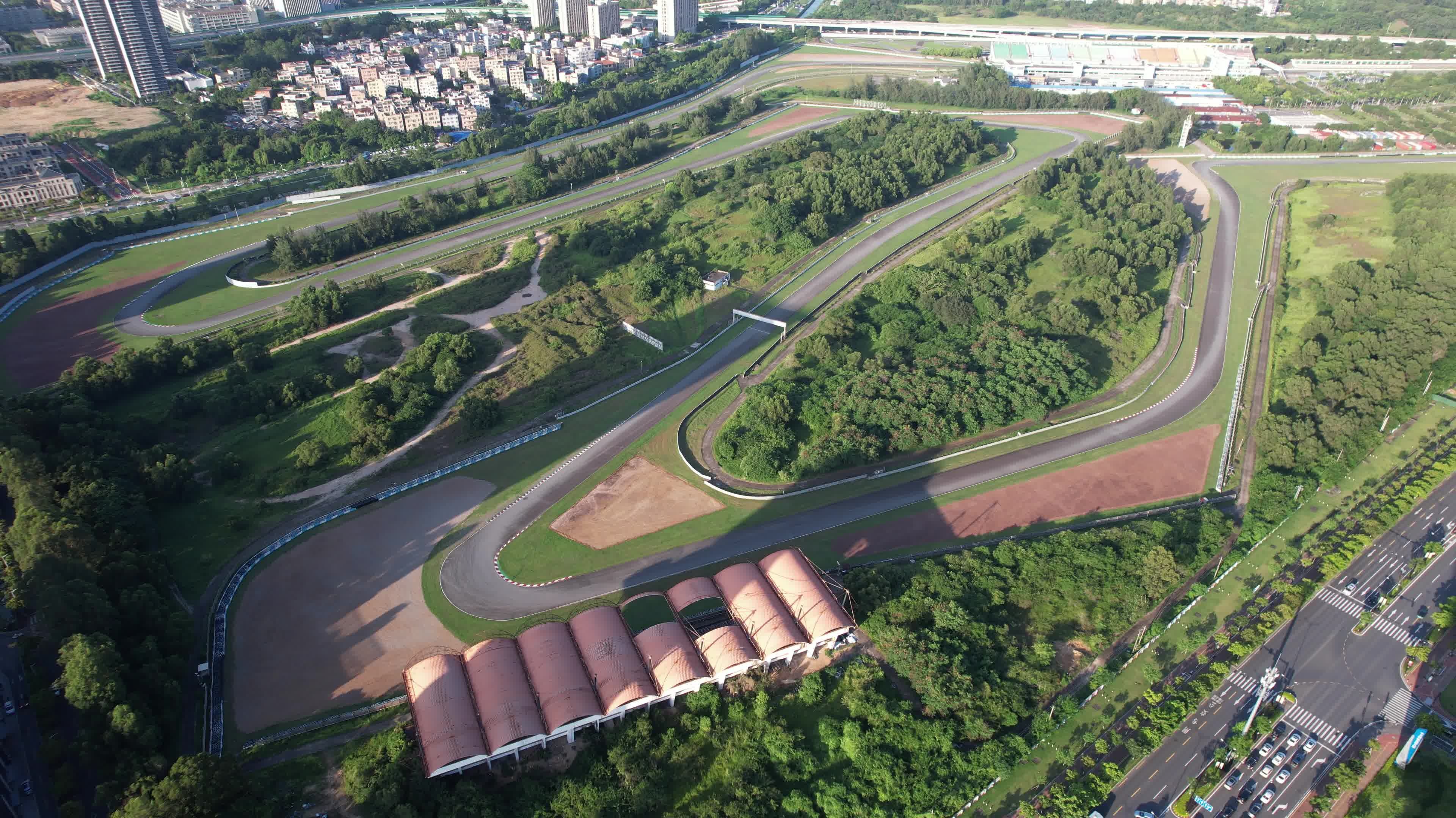珠海国际赛车场4K大景航拍视频素材画面2