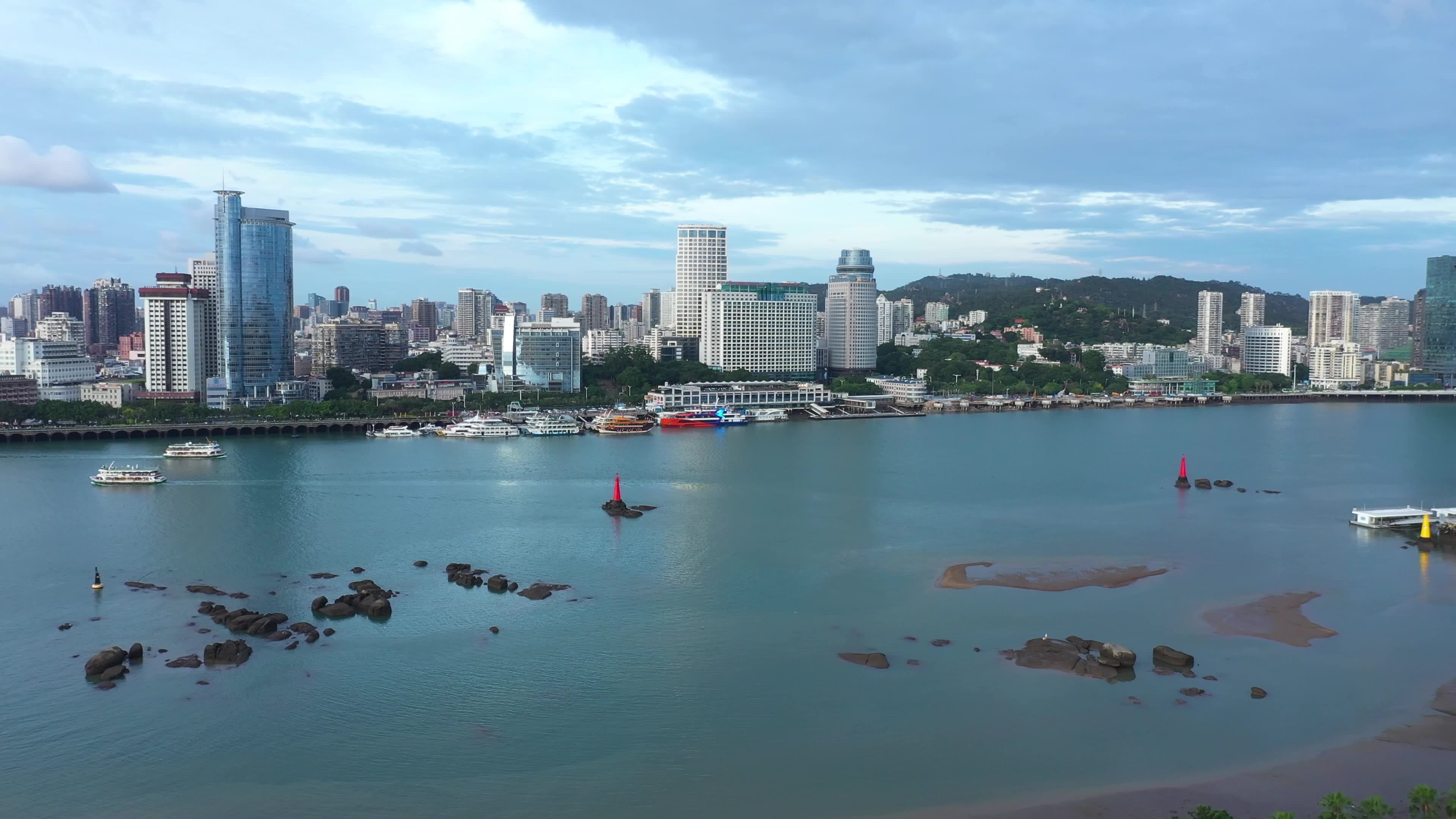 厦门客轮航拍视频素材画面2