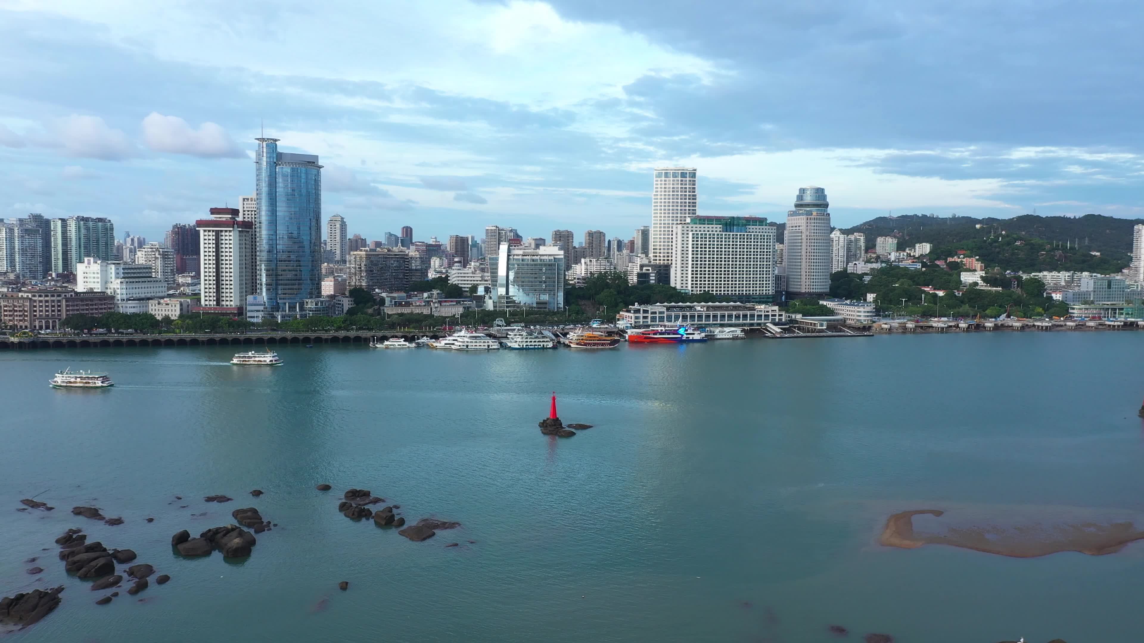 厦门客轮航拍视频素材画面4