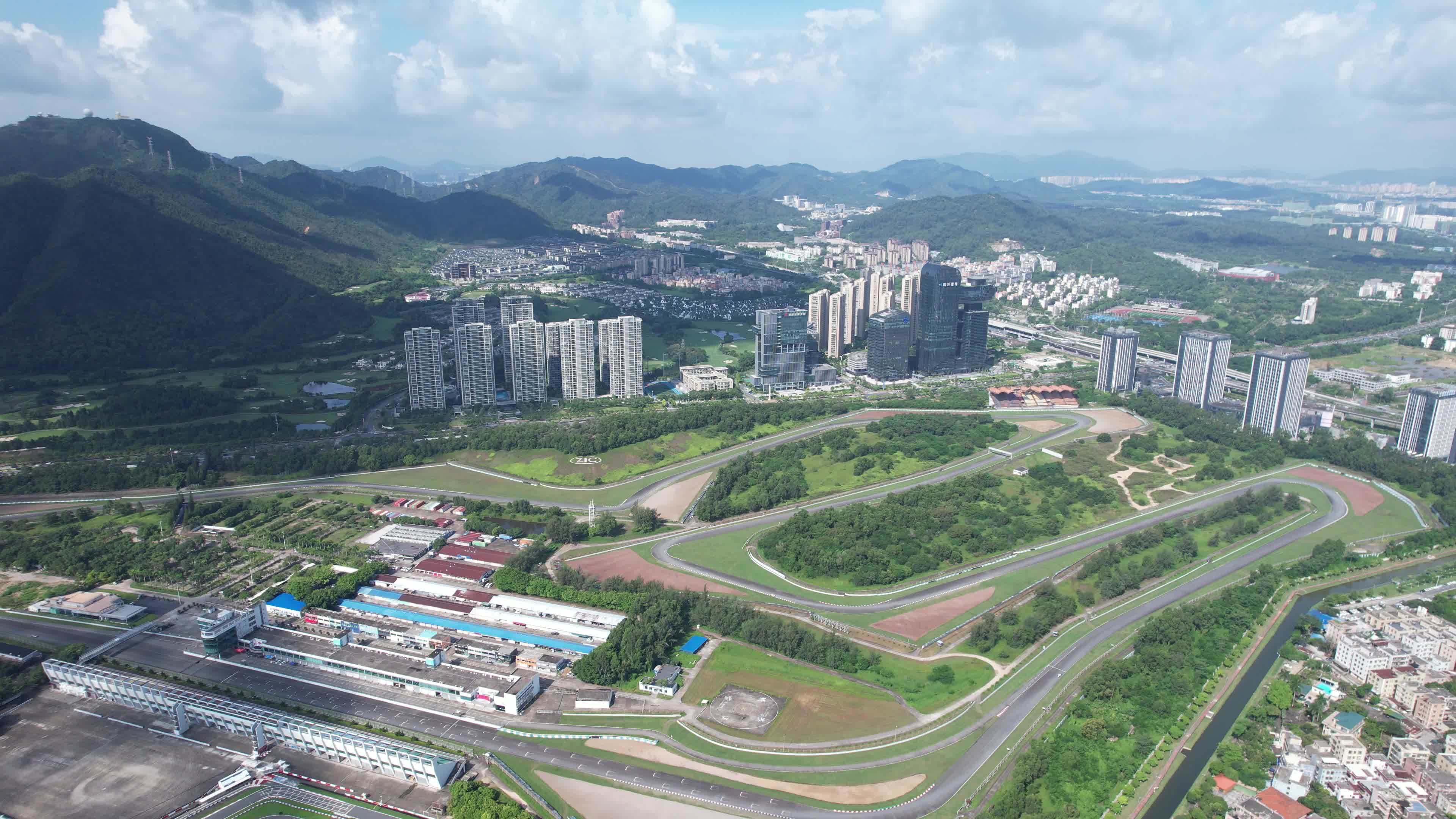 珠海国际赛车场4K大景航拍视频素材画面4