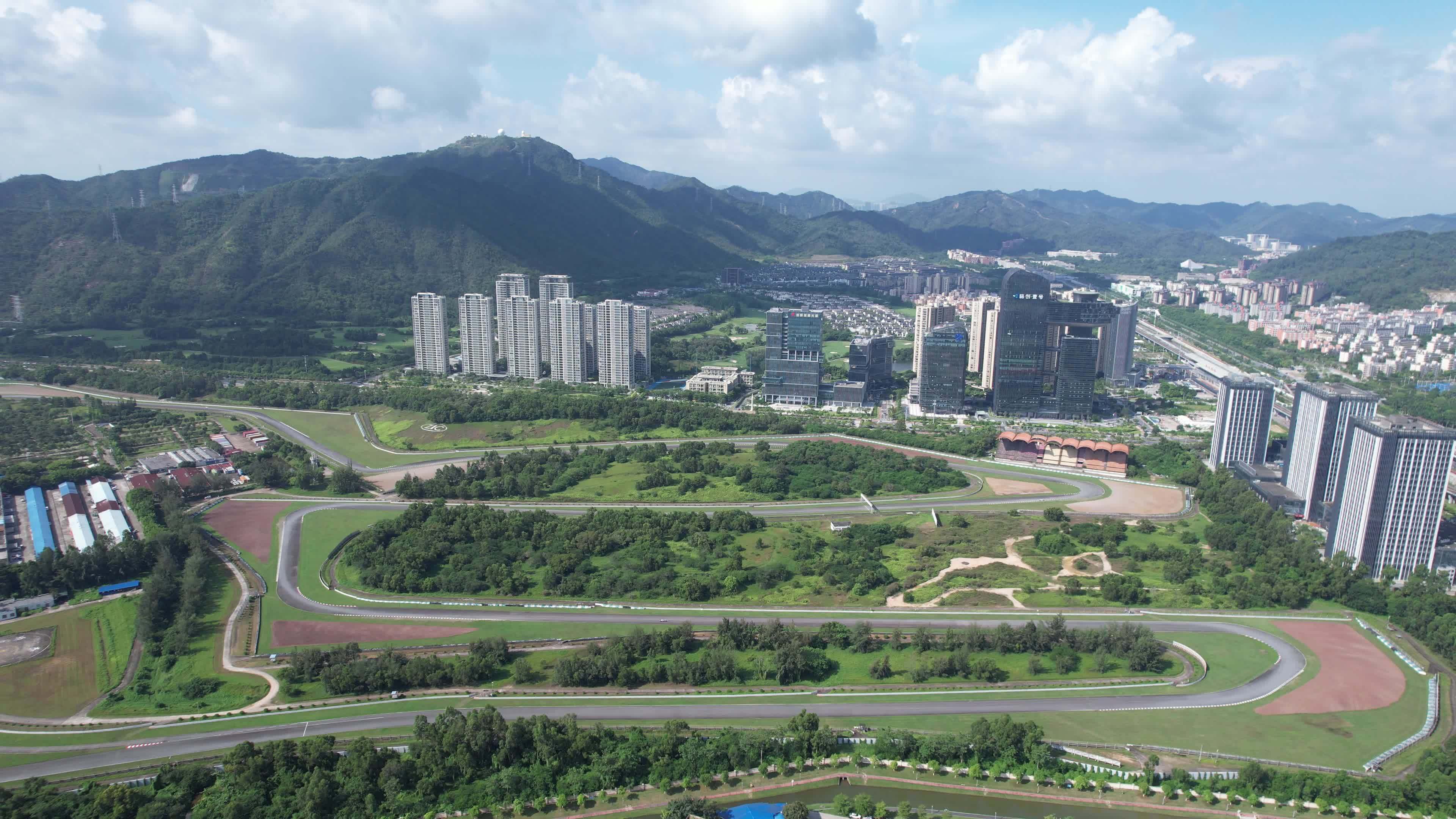 珠海国际赛车场4K大景航拍视频素材画面2