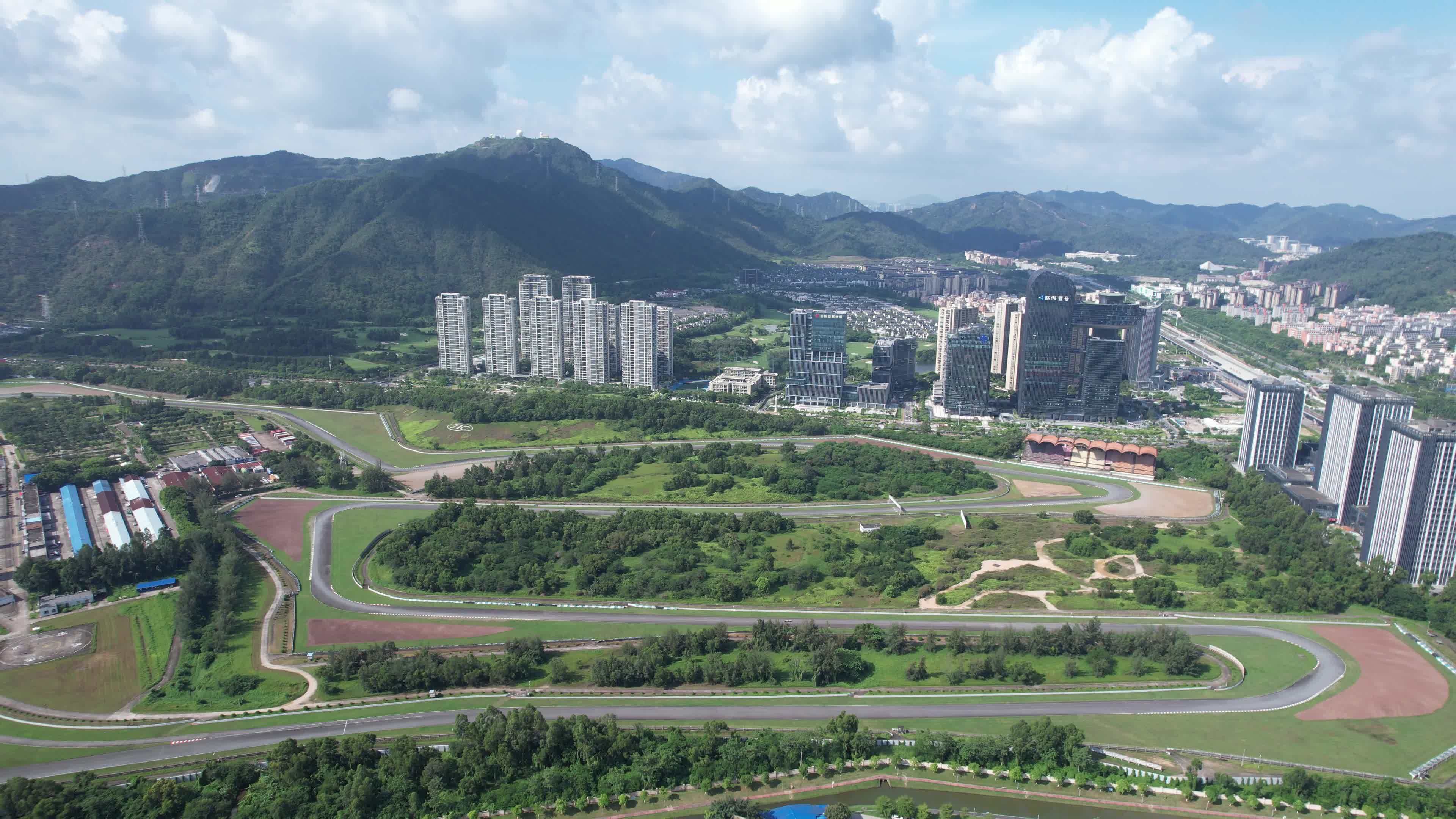 珠海国际赛车场4K大景航拍视频素材画面3