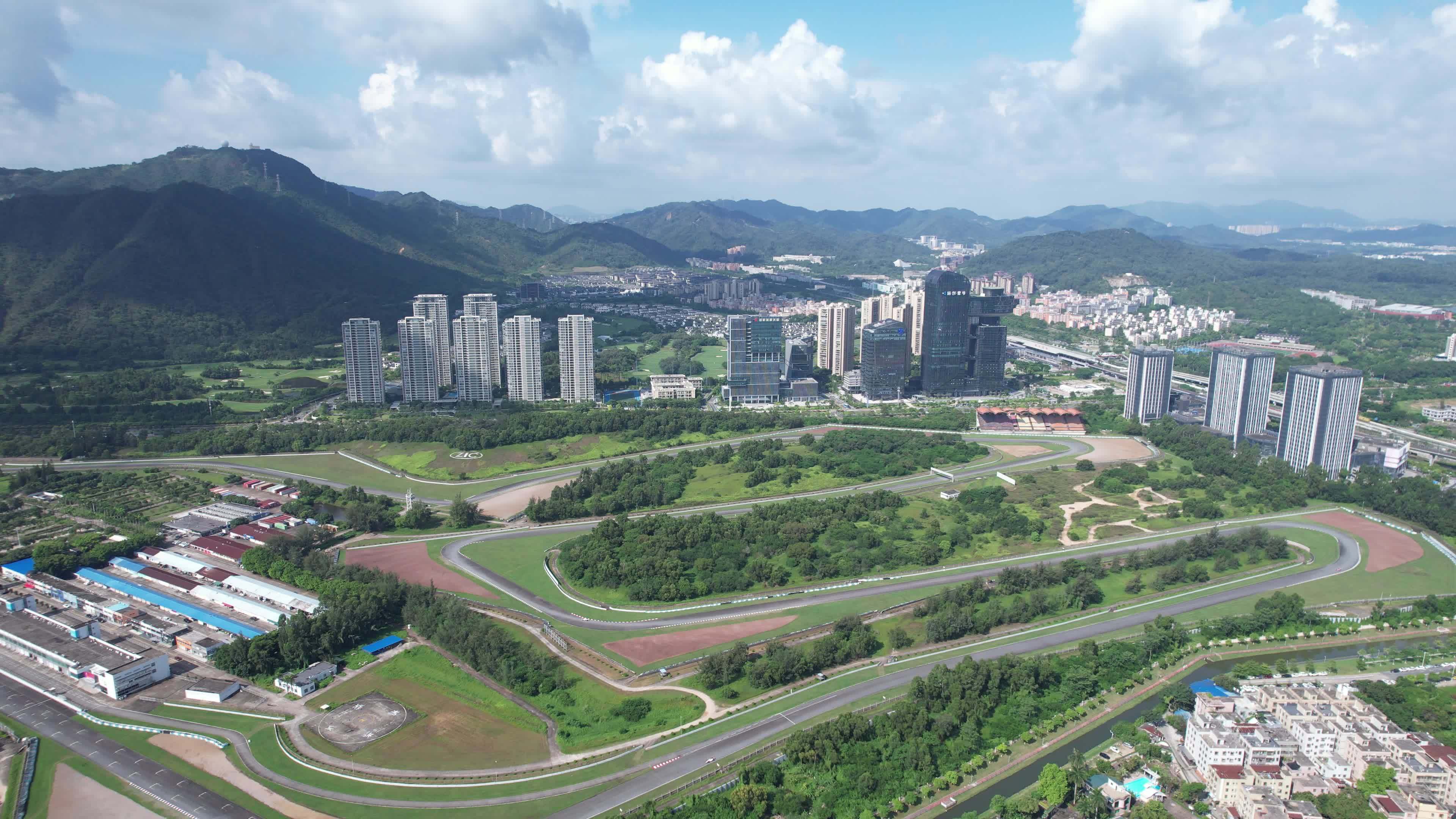 珠海国际赛车场4K大景航拍视频素材画面2