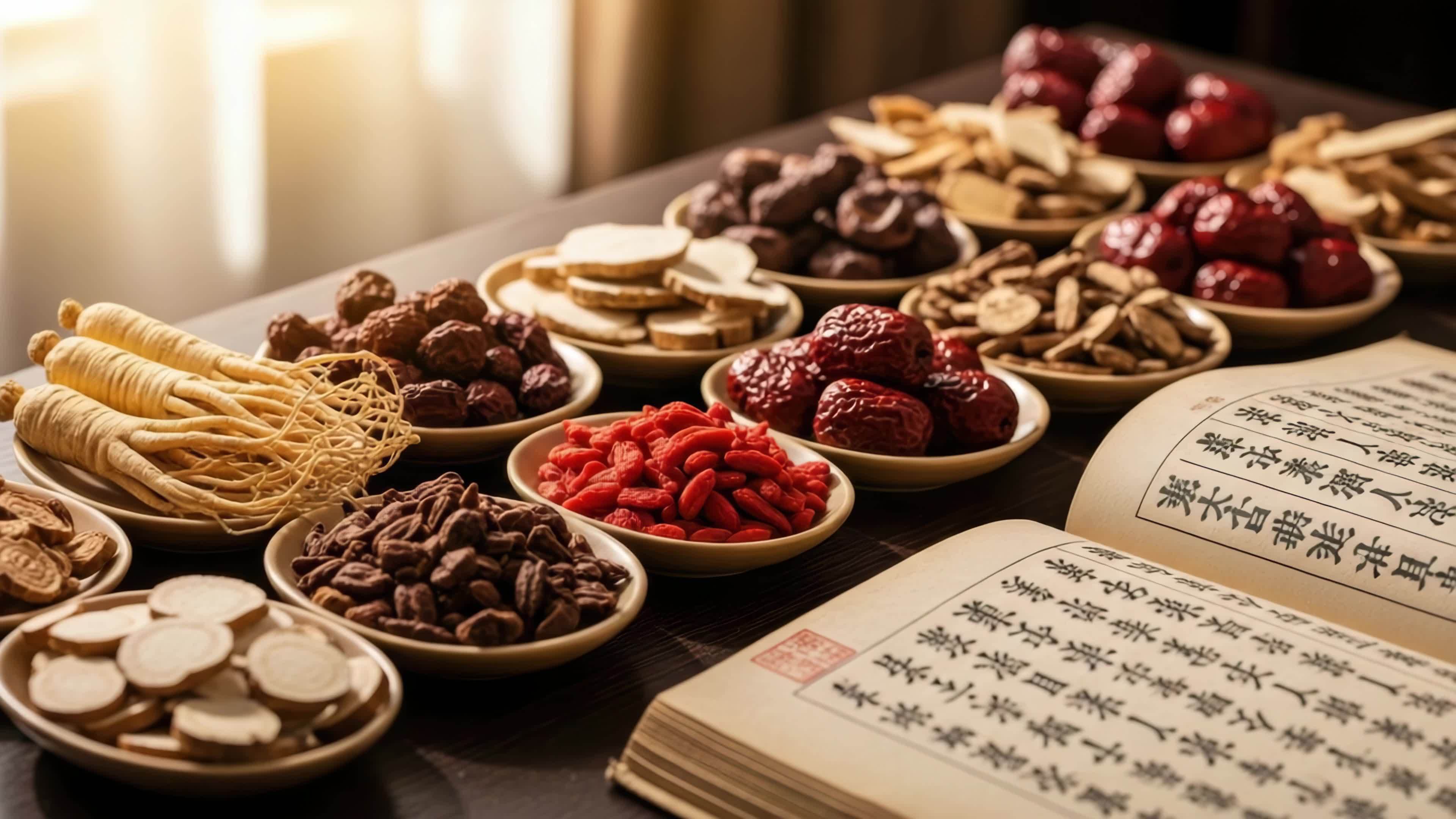 中药材摆放特写素材视频素材画面1