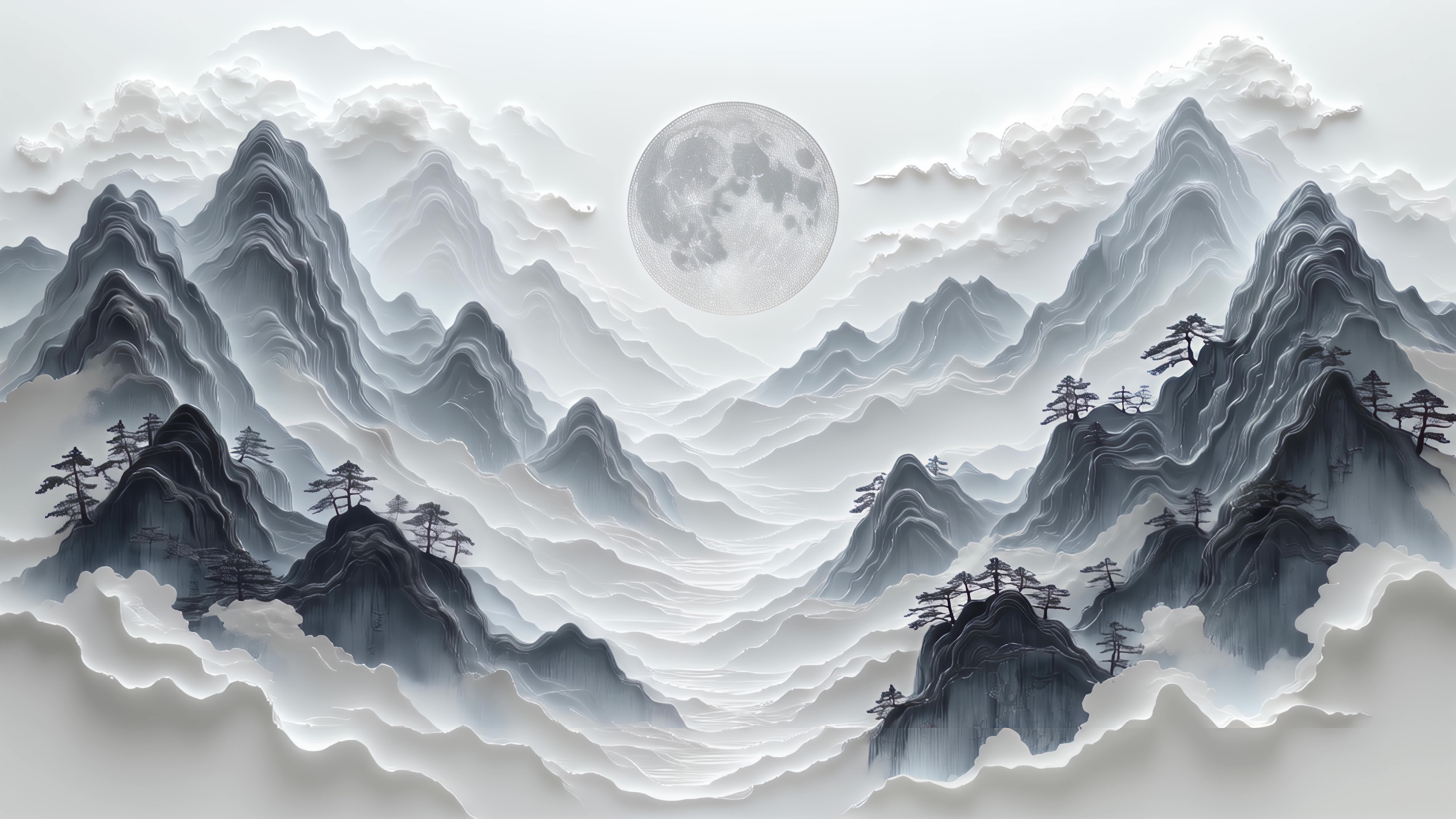 【8K】水墨山水意境古风背景视频素材画面2