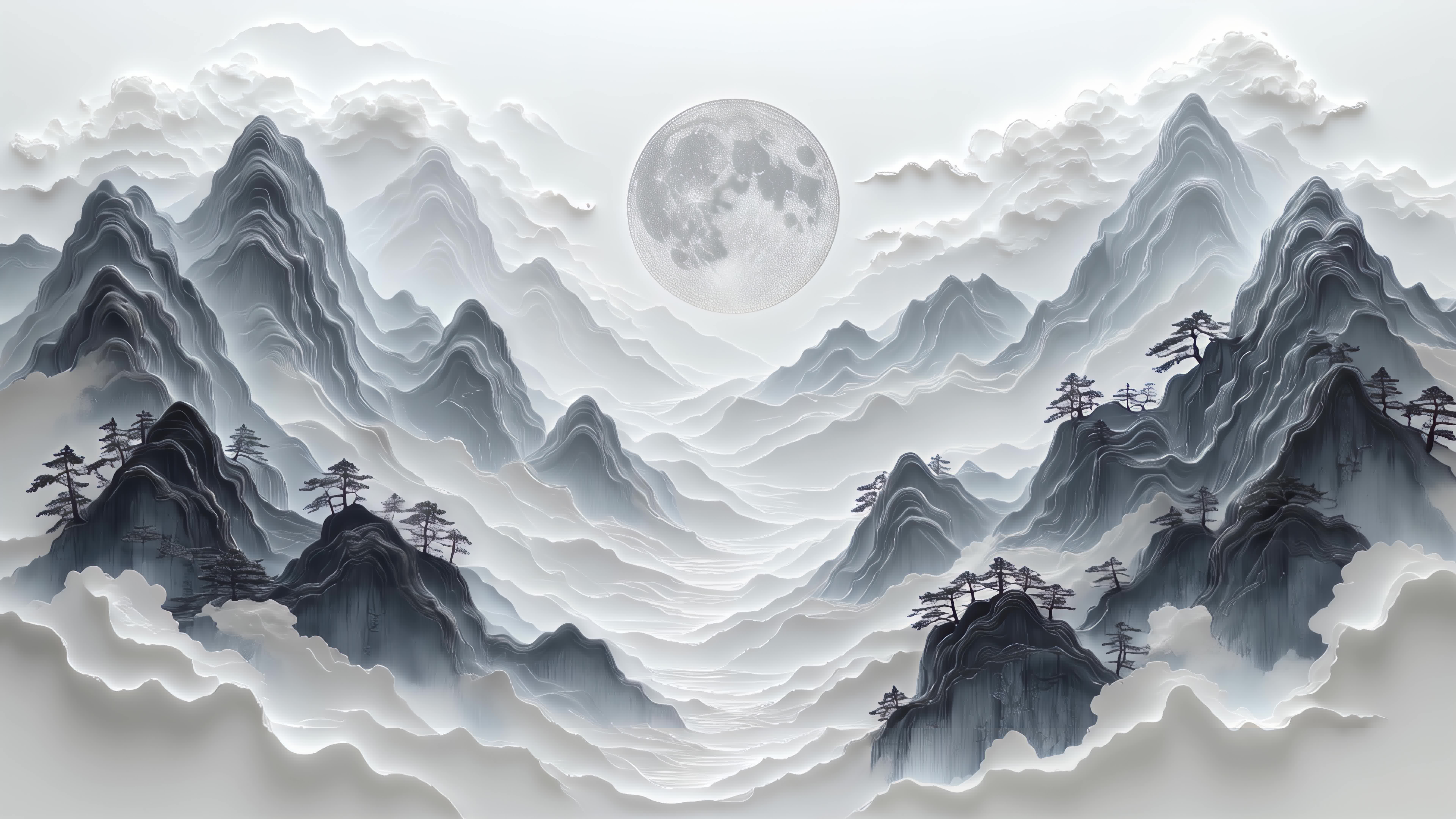 【8K】水墨山水意境古风背景视频素材画面4
