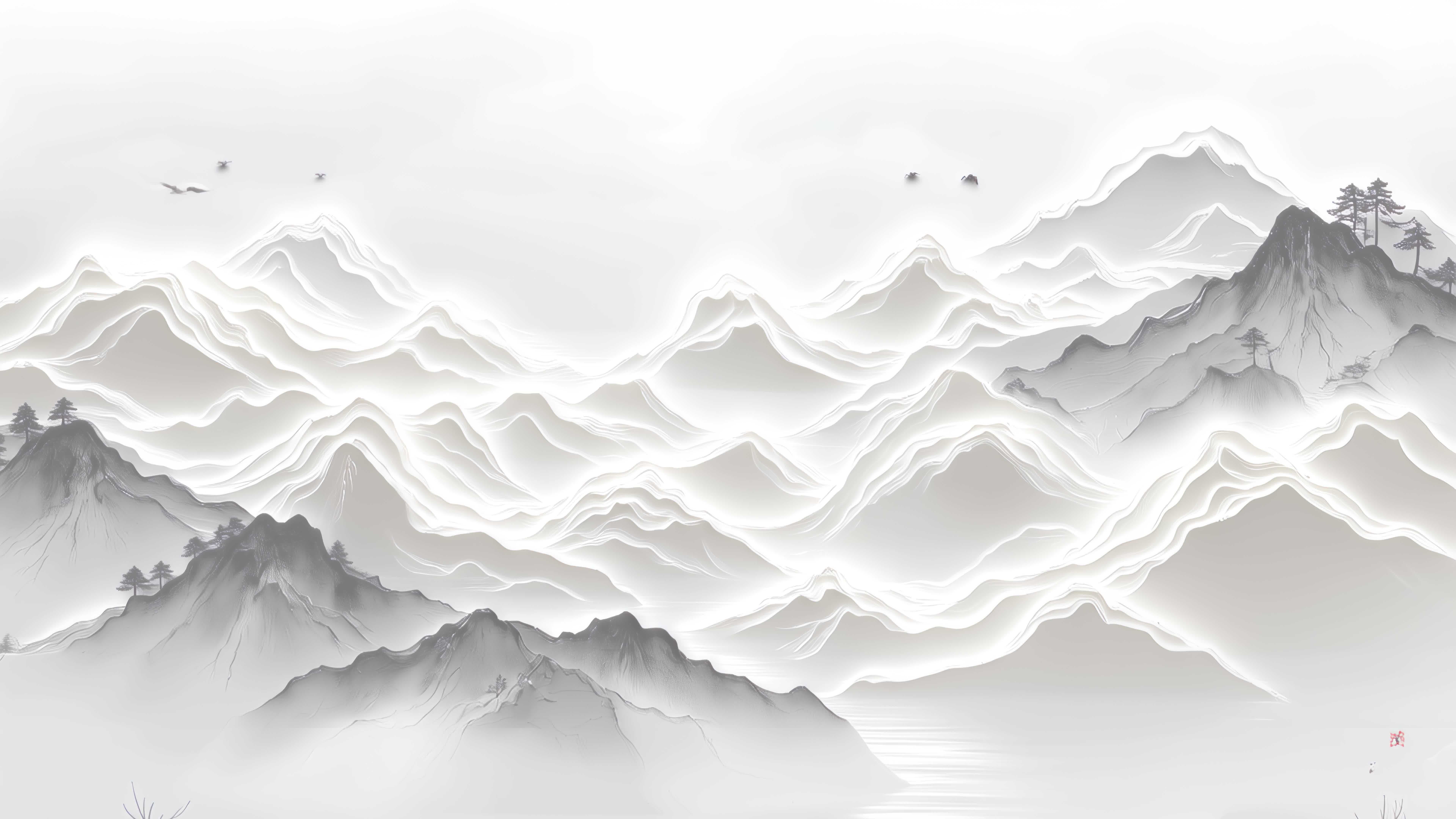 【8K】水墨山水意境古风背景视频素材画面2