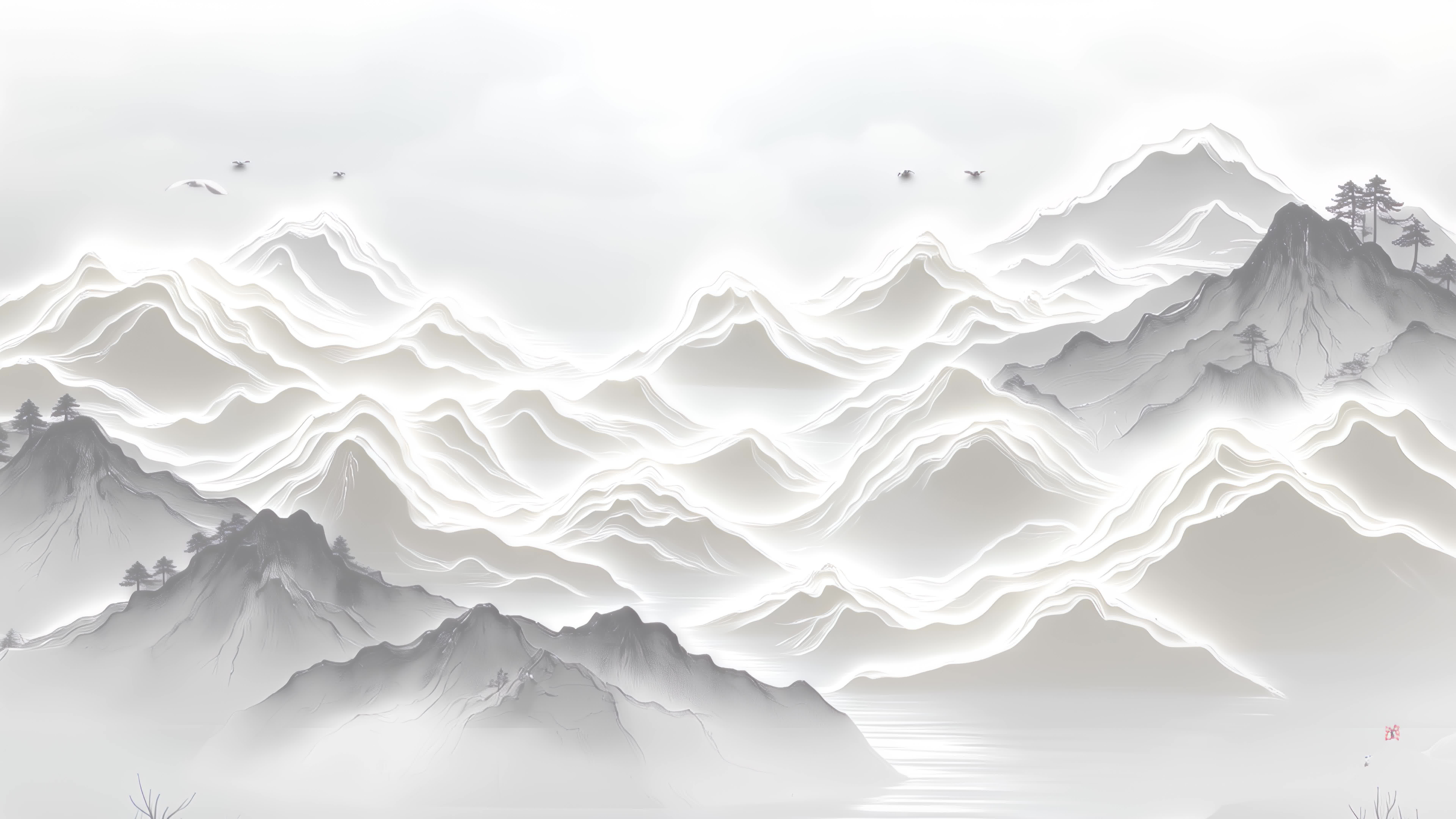 【8K】水墨山水意境古风背景视频素材画面4